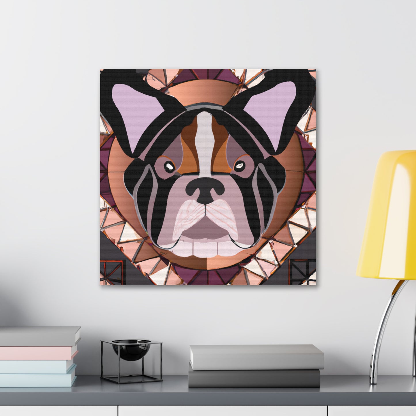 "Bulldog in Art Deco" - Canvas