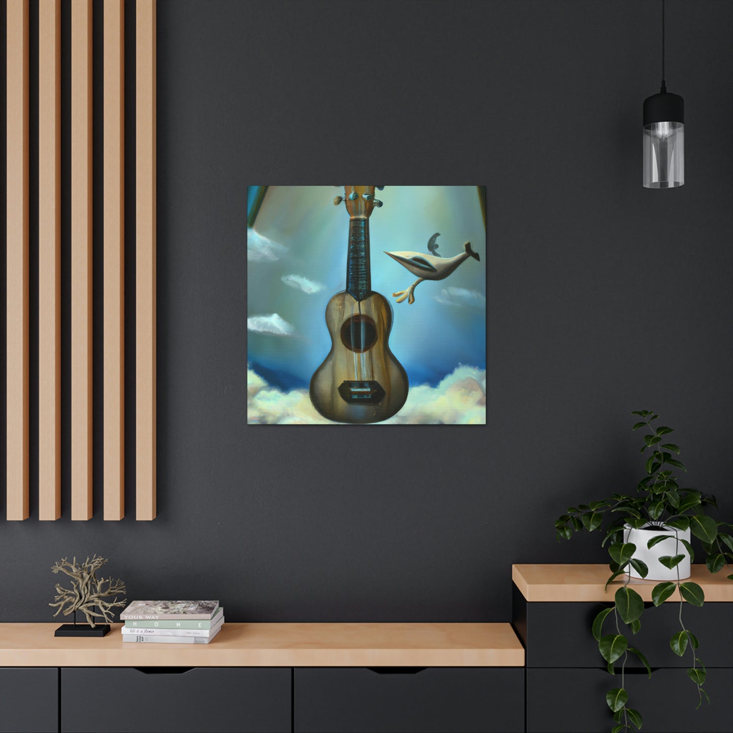 Ukelele Under Moonlight - Canvas