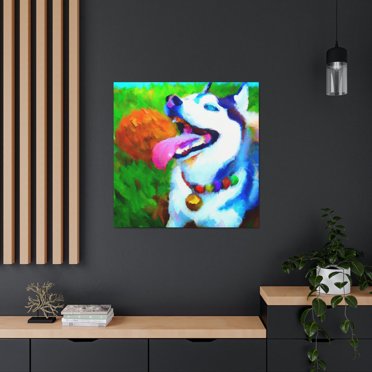 "The Husky's Regal Gaze" - Canvas