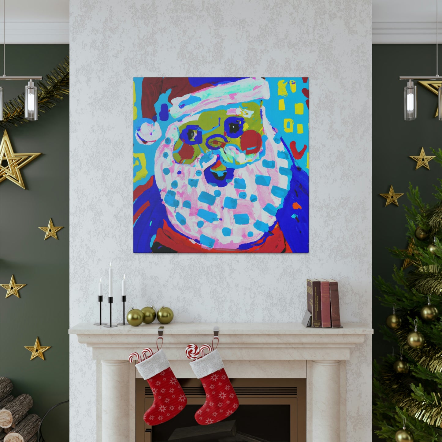 Santa in Christmas Glow - Canvas