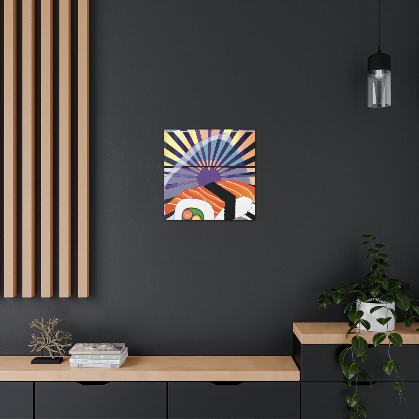 "Lively Deco Sushi Feast" - Canvas