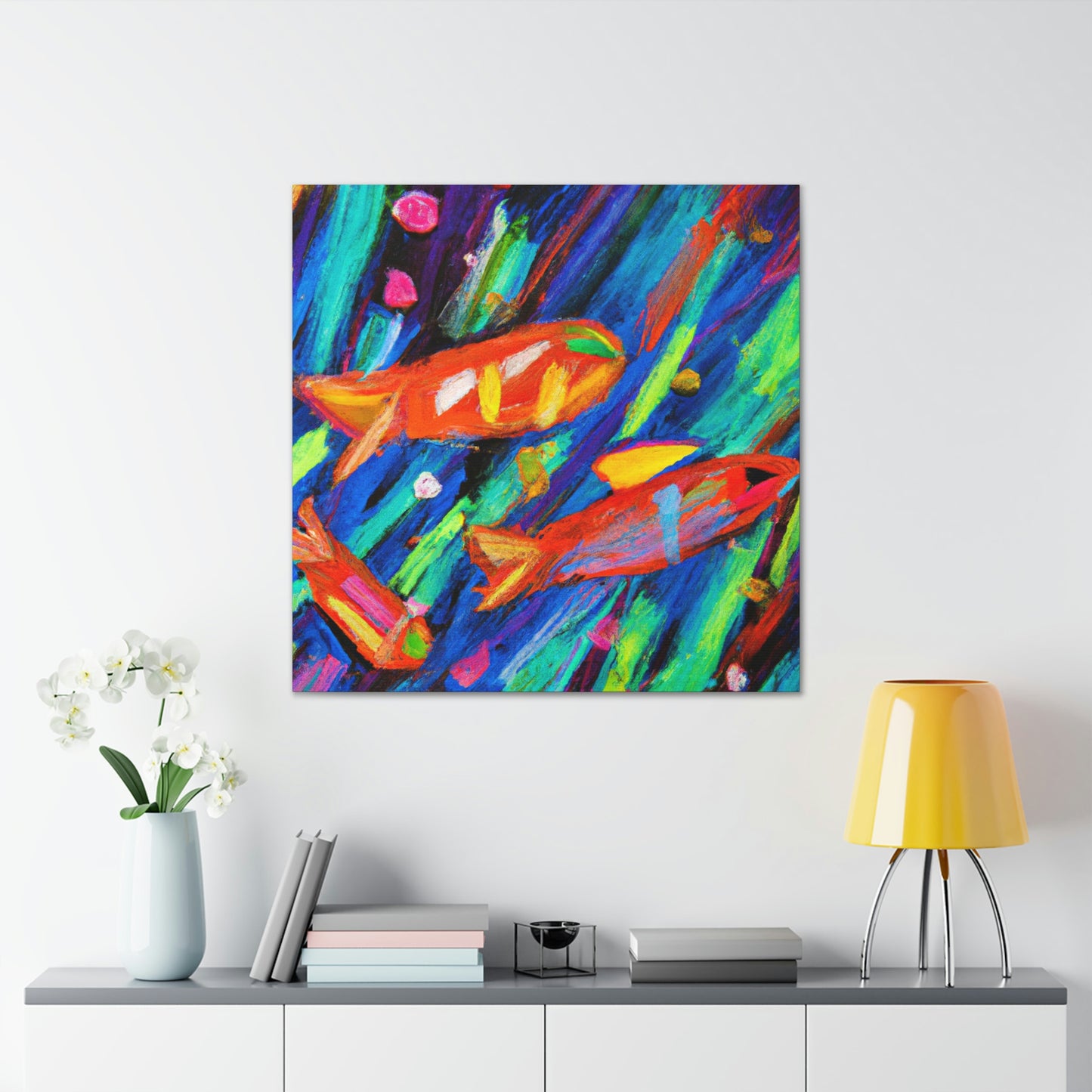 "Neon Tetra Glowing Bright" - Canvas