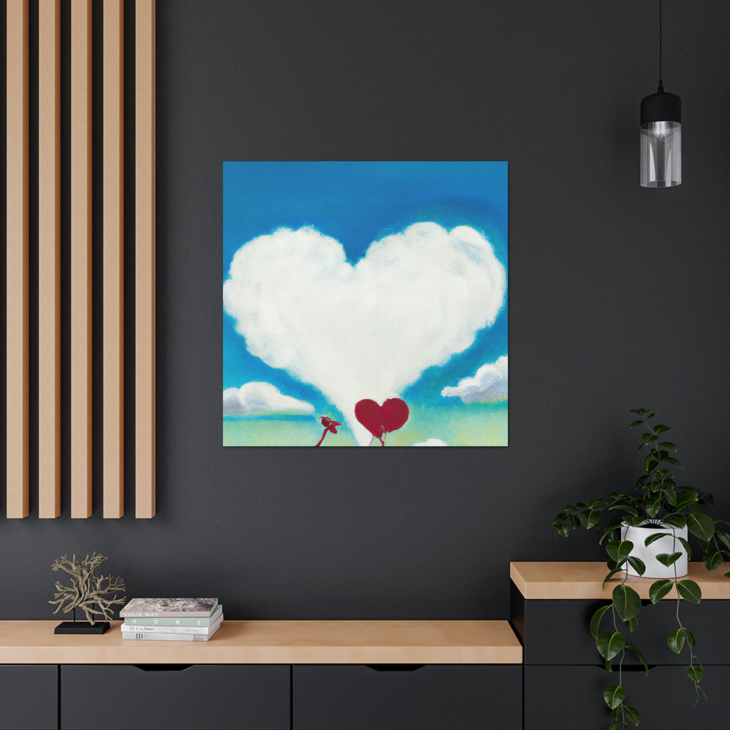 "Heart-Shaped Freedom Cloud" - Canvas