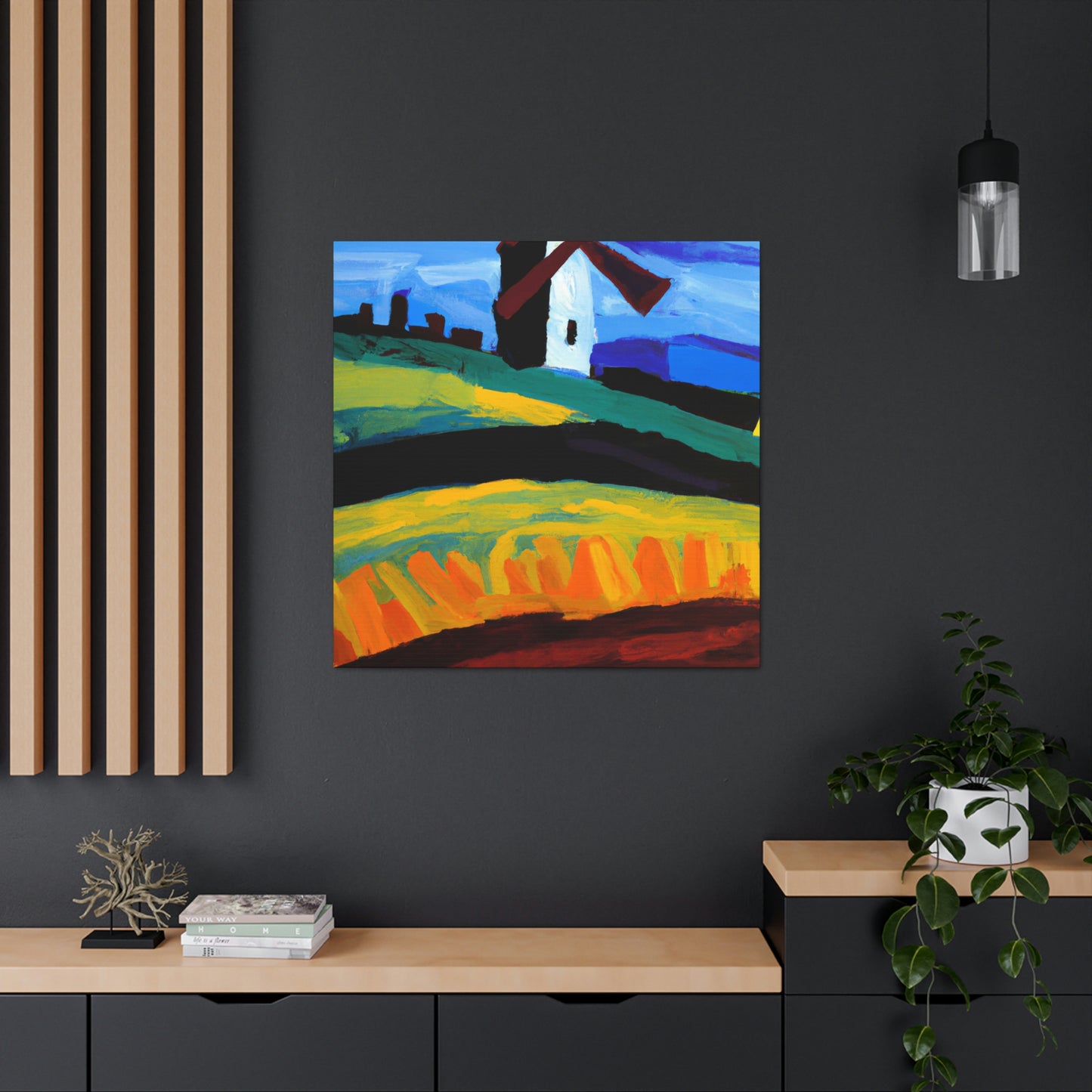 "Windmill in Monochrome" - Canvas