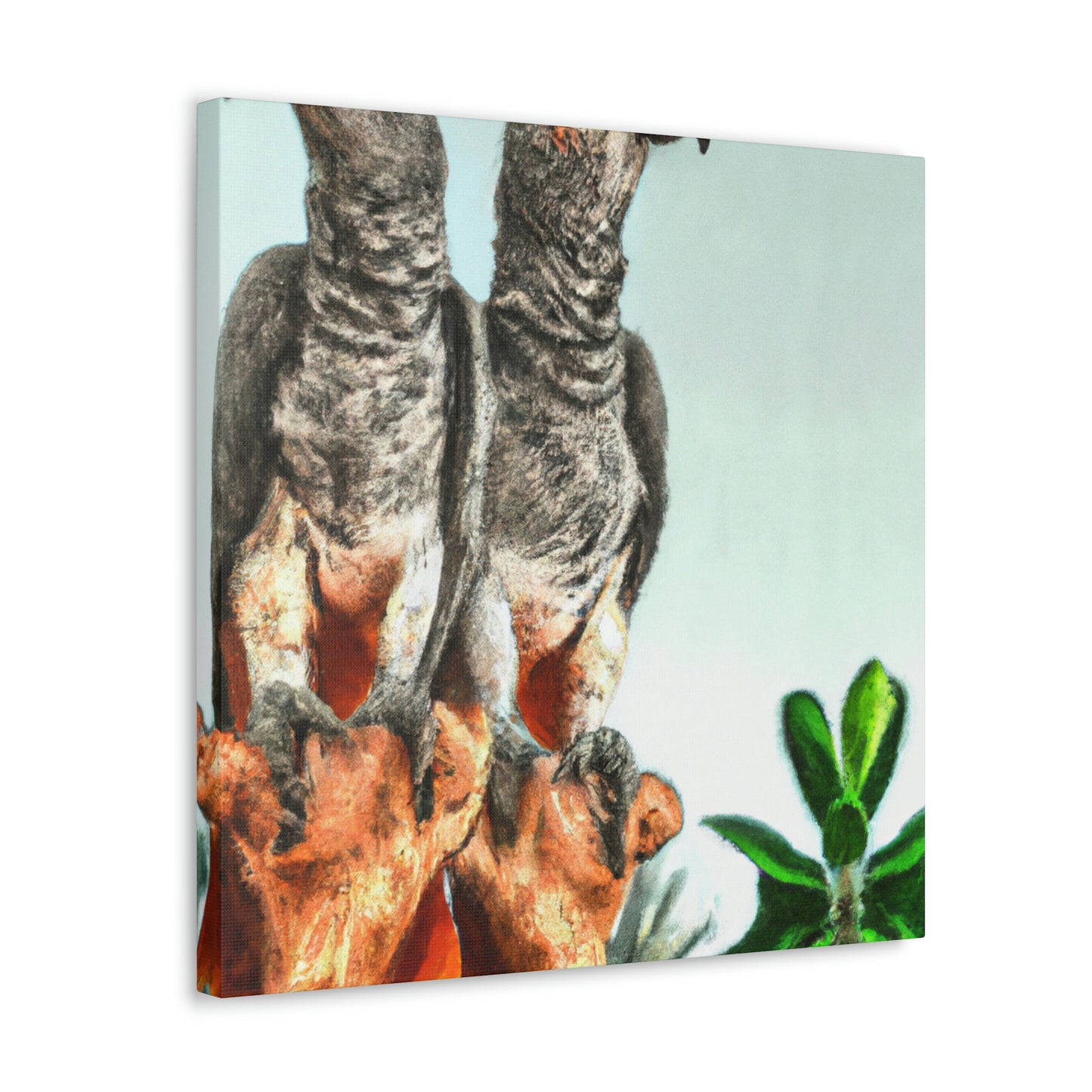 "African Greys Surrealized" - Canvas