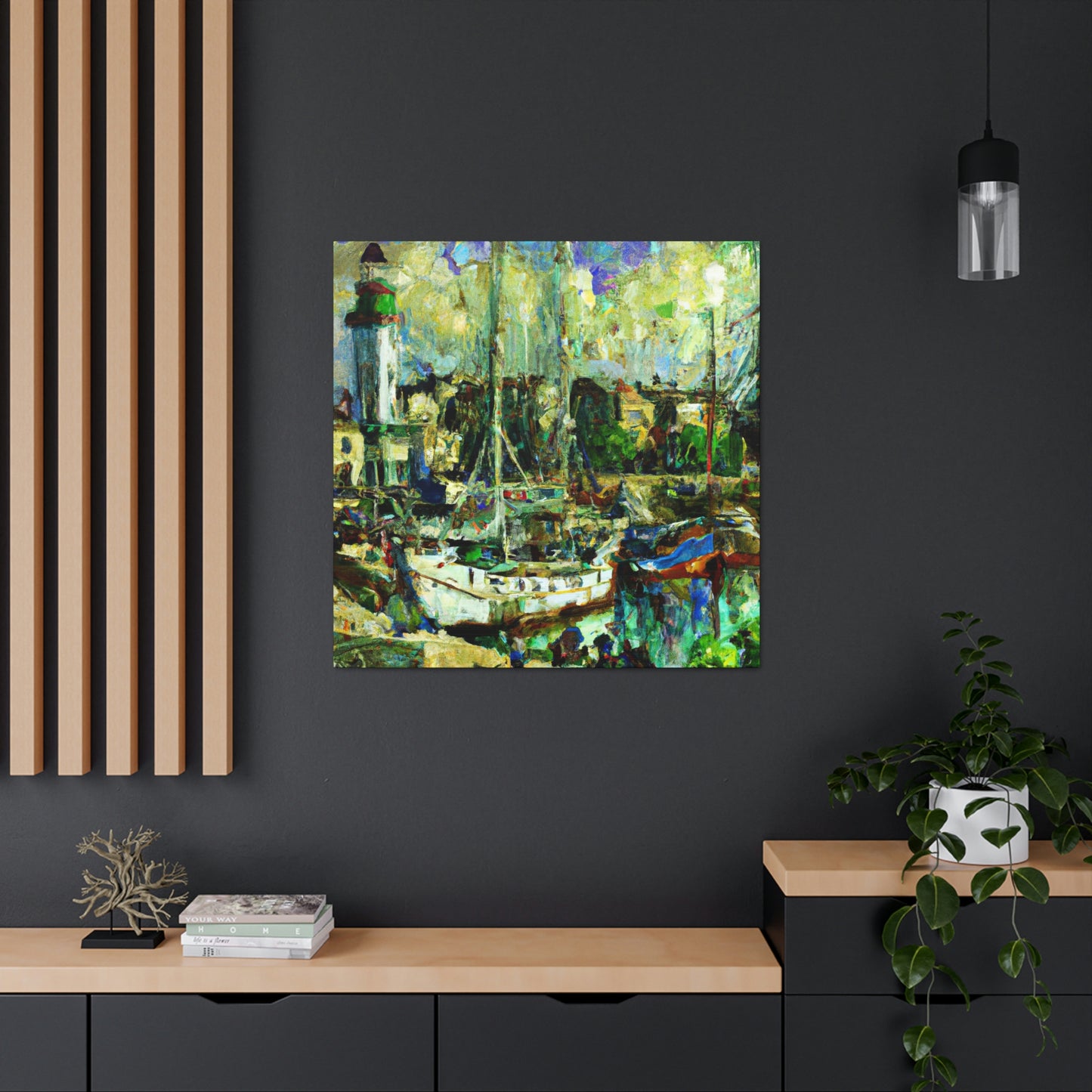 Harbor at Sunset Glow - Canvas