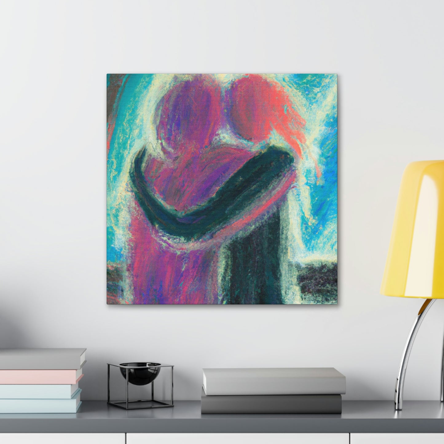 "Couples in Romantic Embrace" - Canvas