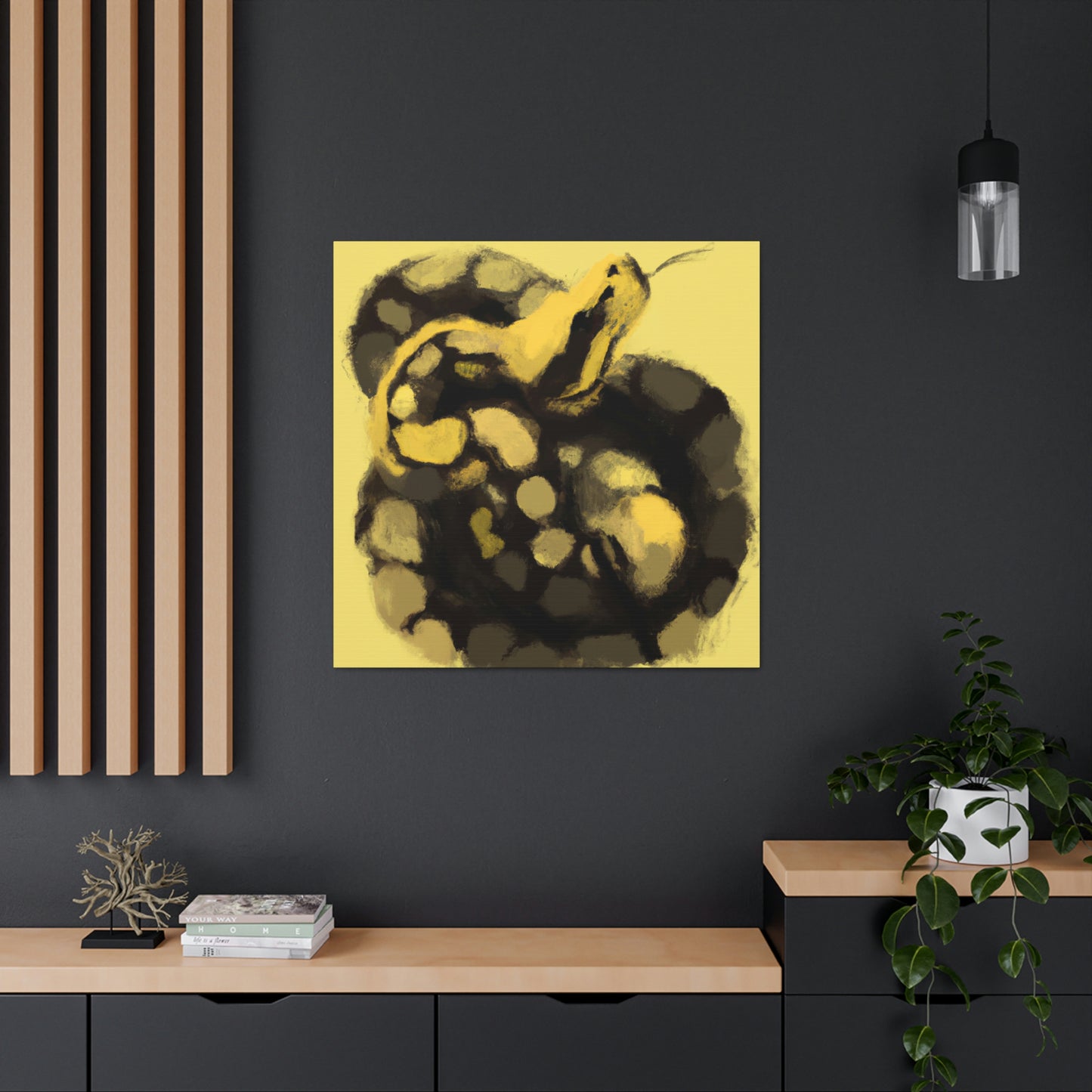 "Ball Python Expressionism" - Canvas