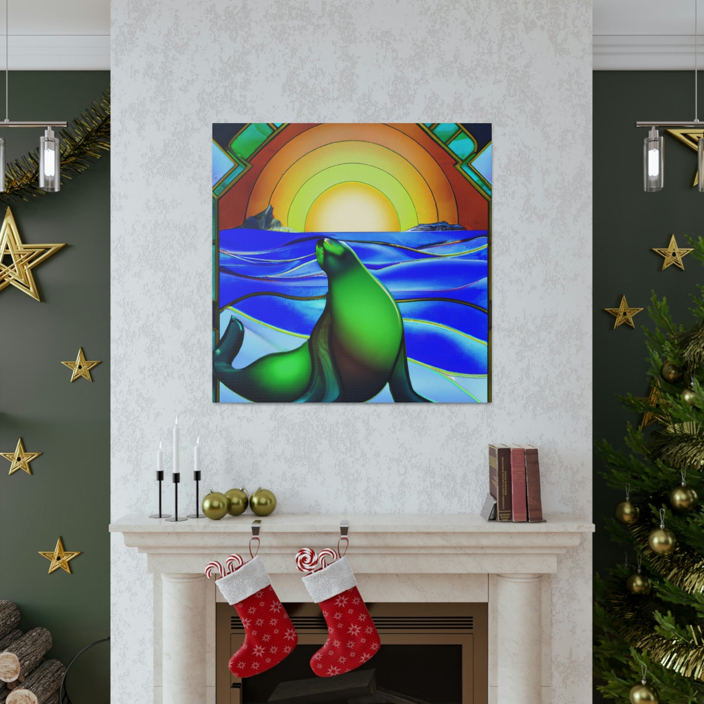 "Serene Sea Lion Sleek" - Canvas