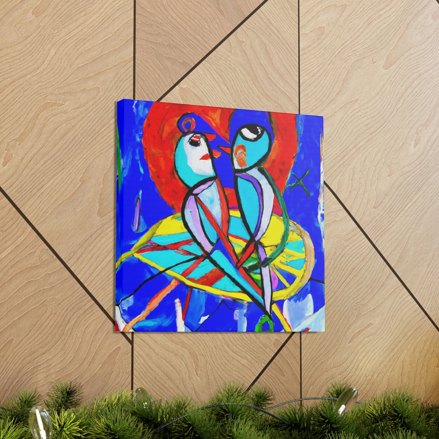 "Lovebirds On A Wire" - Canvas