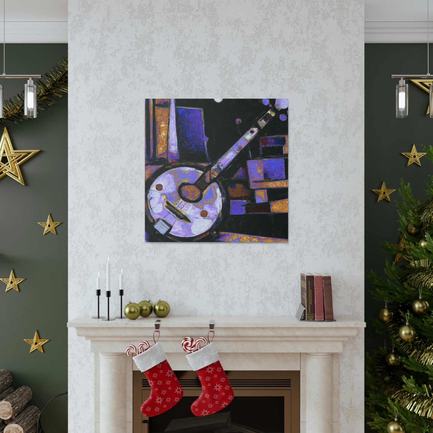 "Banjo in Blue Music" - Canvas