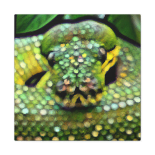 "Green Python Pointillism" - Canvas