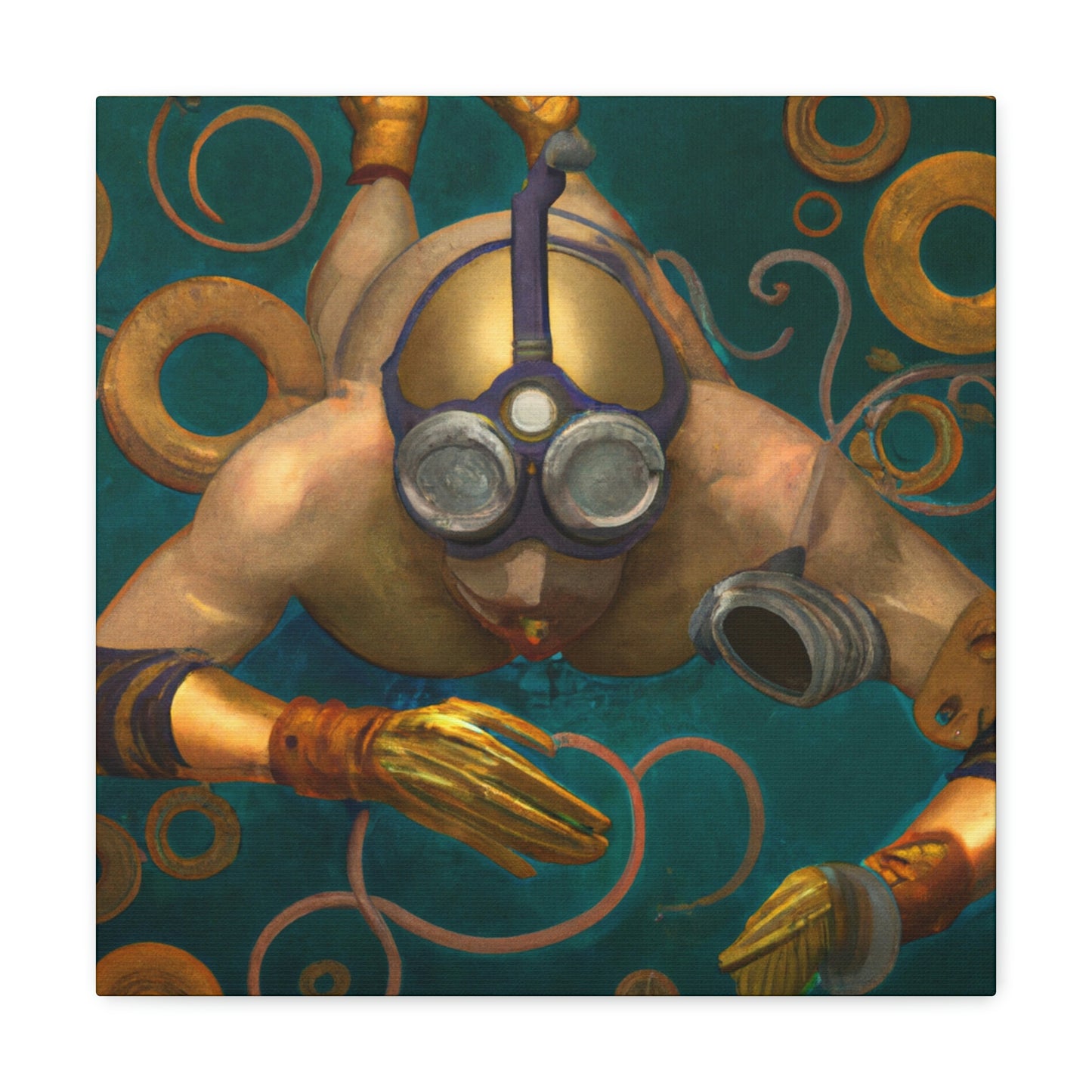 "Swimming in Steampunk Era" - Canvas