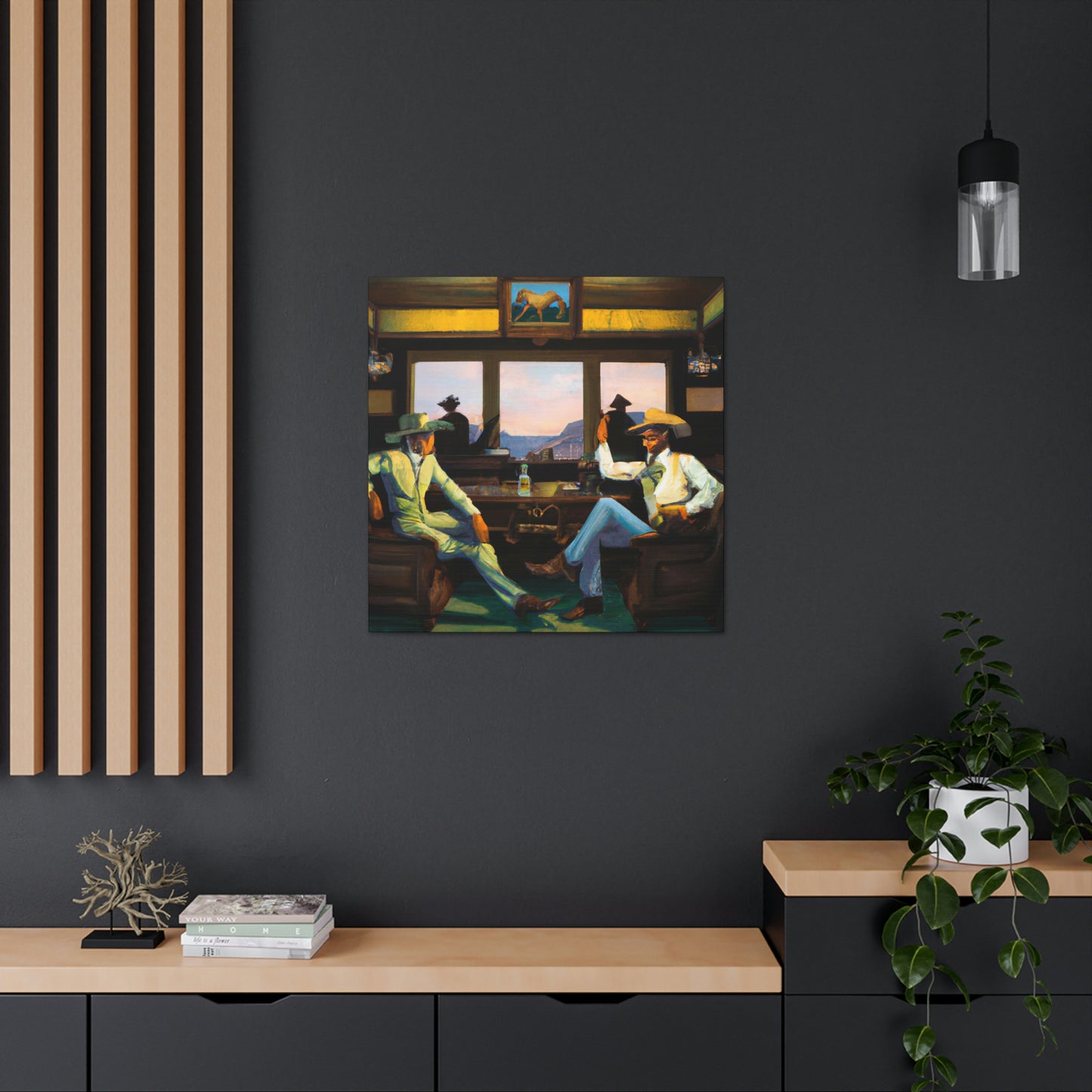 "Glamorous Saloon Scene" - Canvas