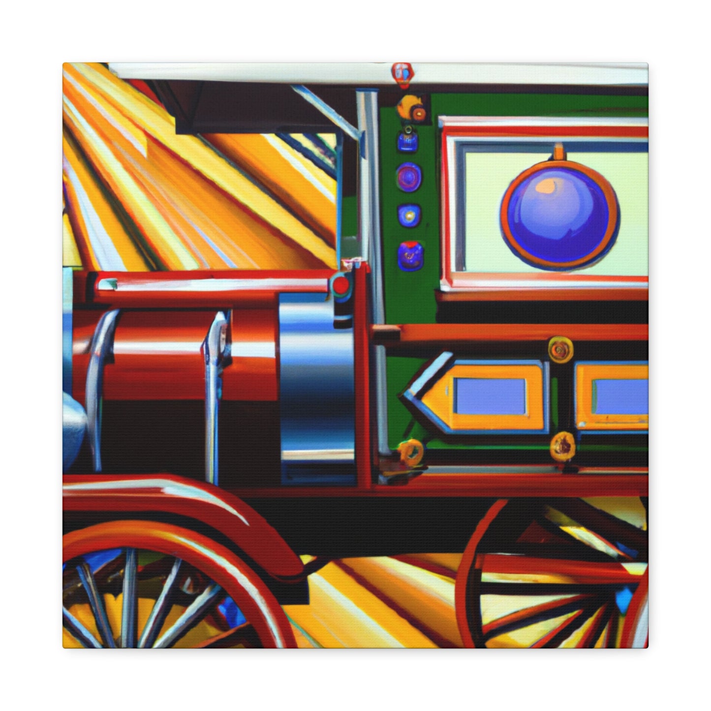 "Wheels of Grandeur Vibrant" - Canvas