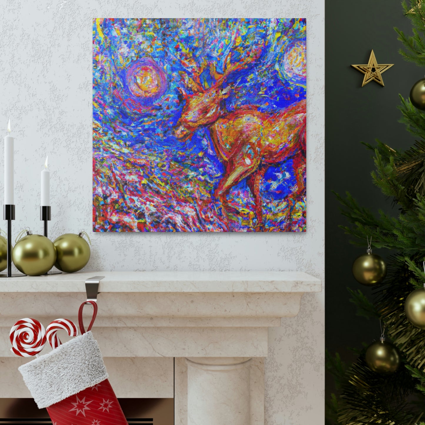 Reindeer in Expressionism - Canvas