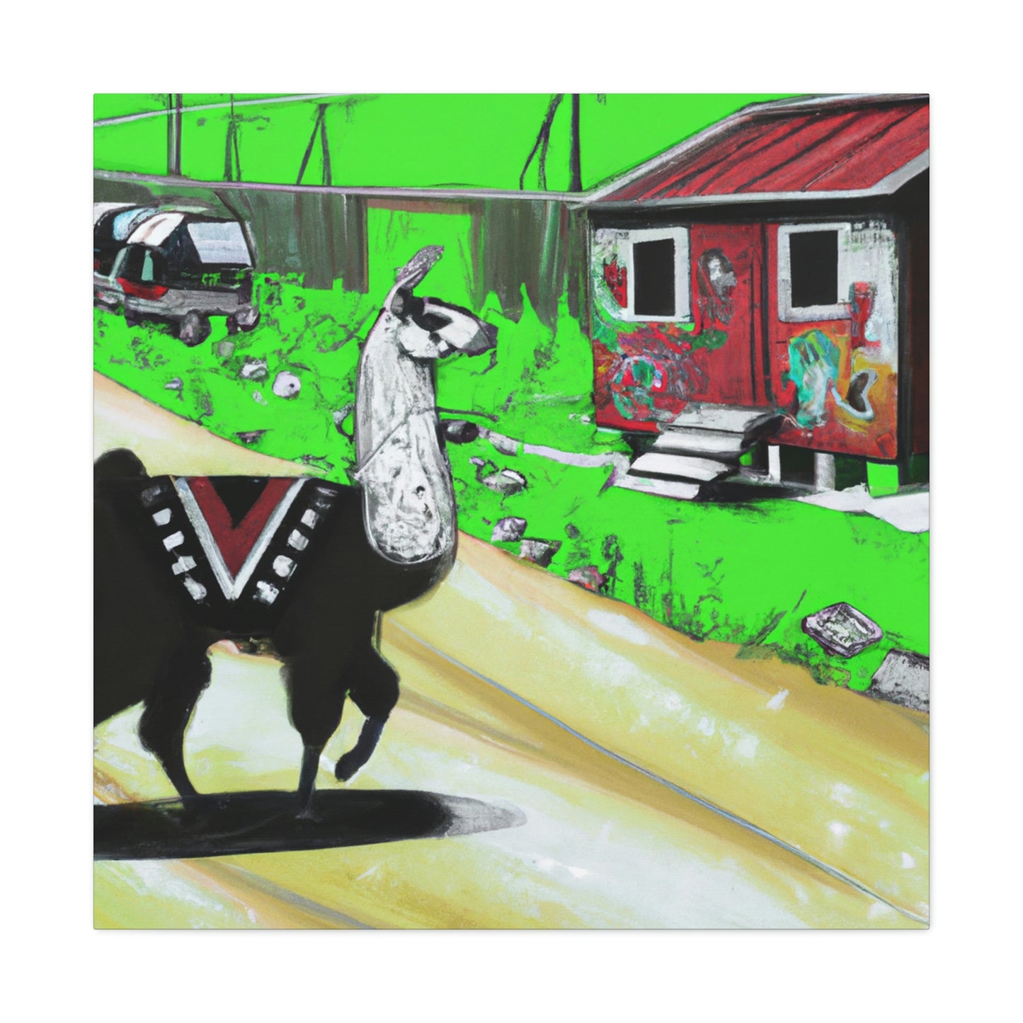 Llama in the City - Canvas