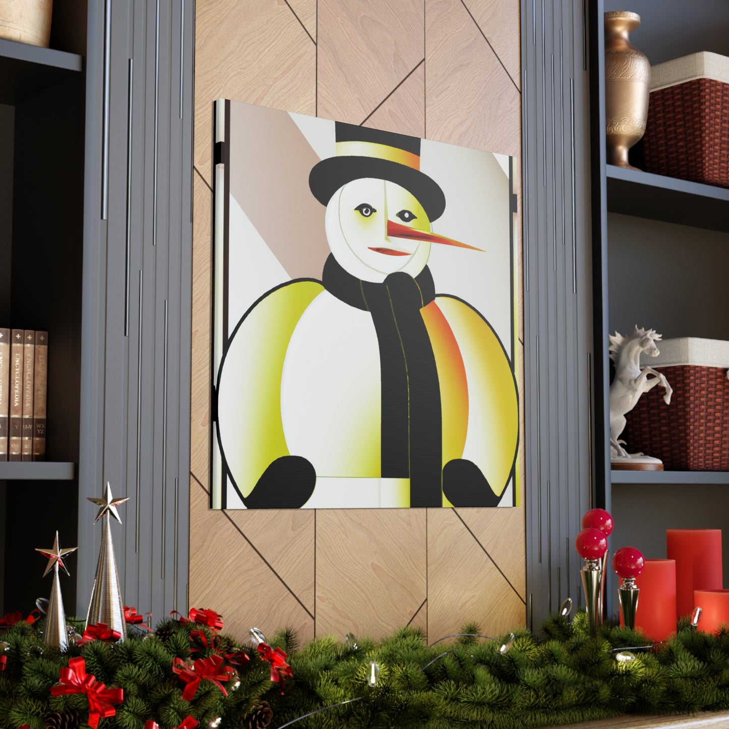 "Frosty Snowman Deco" - Canvas