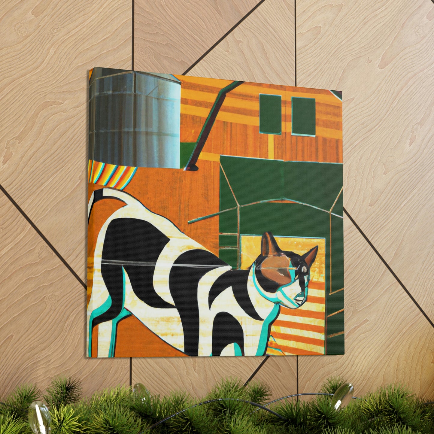 "Barn Cat Art Deco" - Canvas