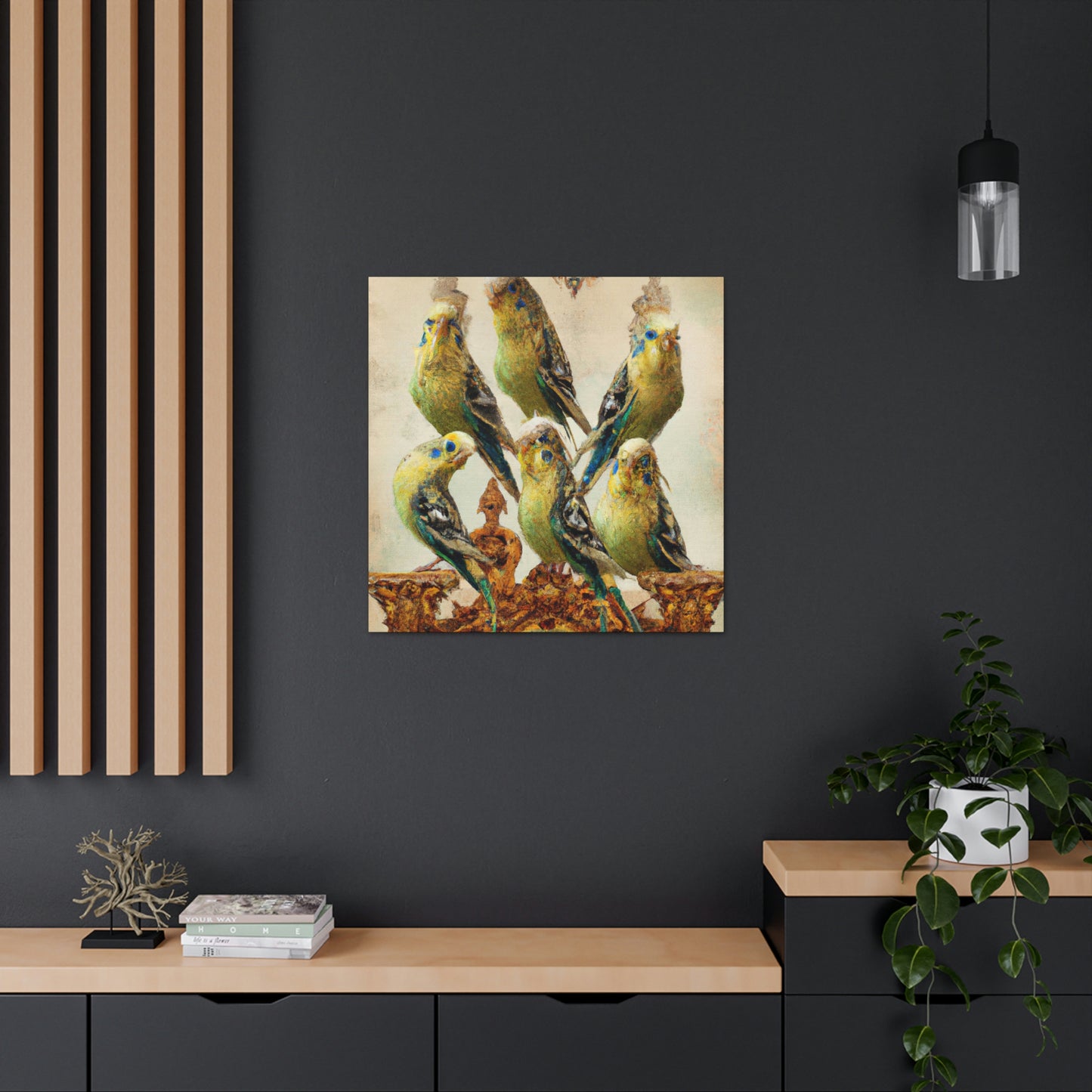 "Budgies in Baroque" - Canvas