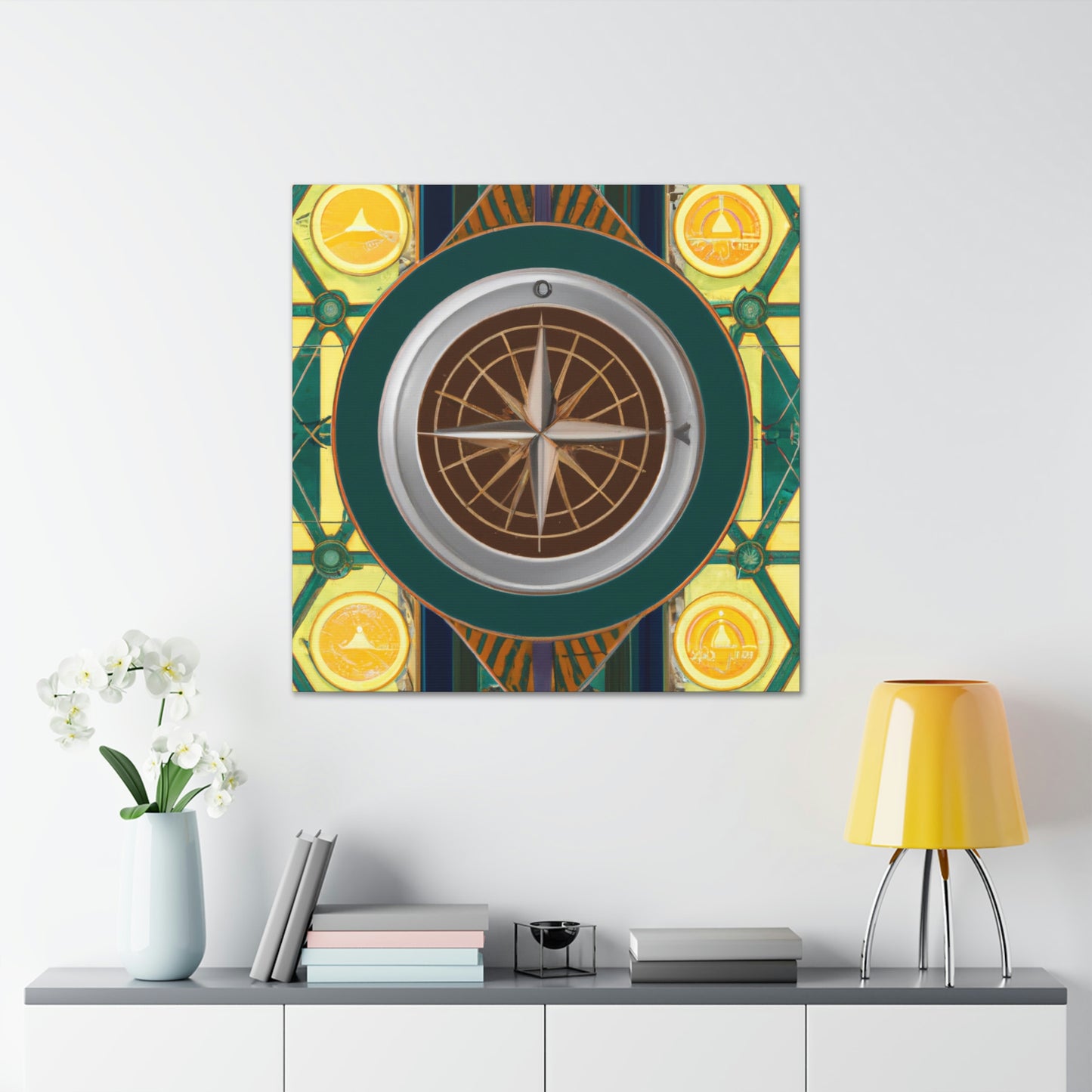 Vibrant Deco Compass - Canvas