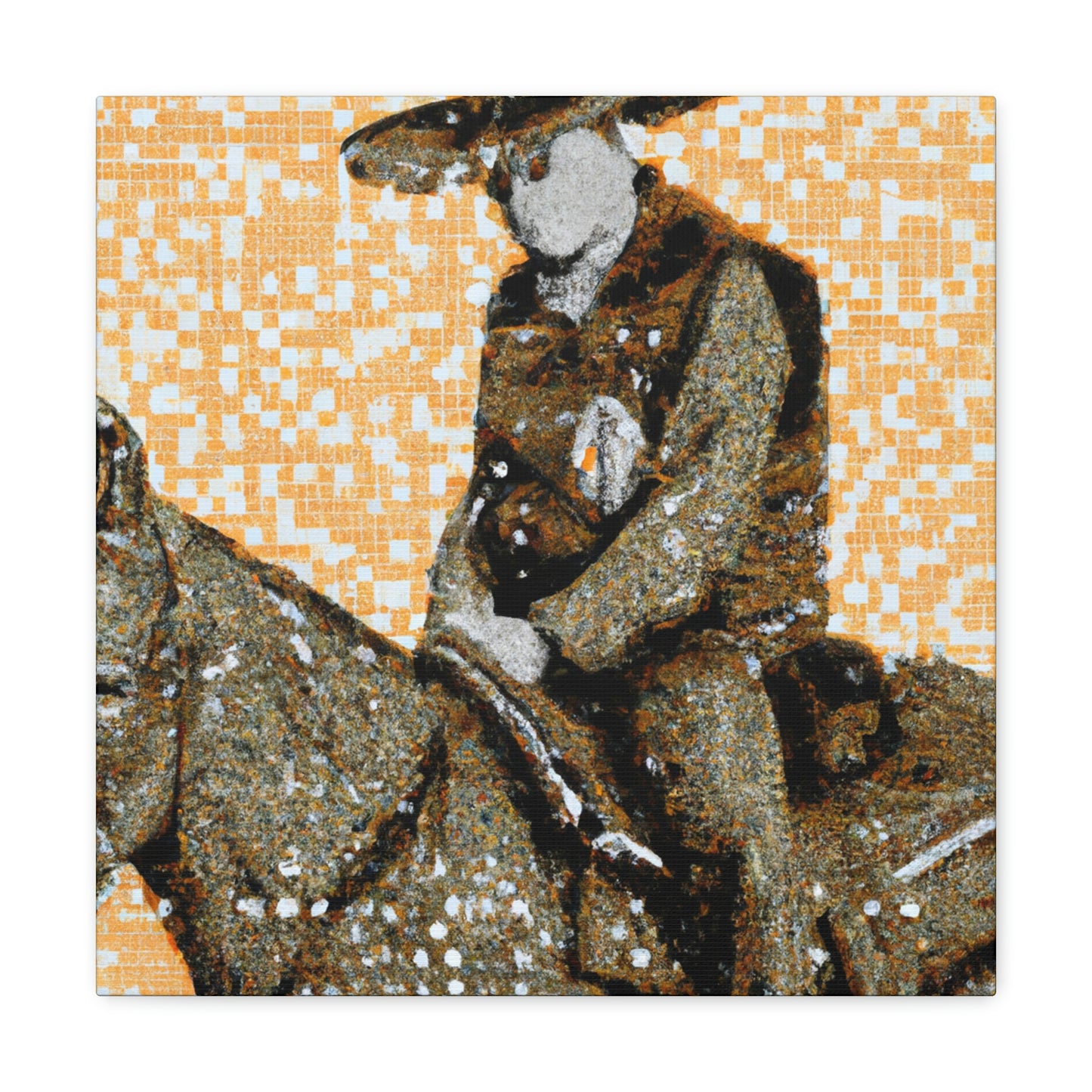 "Saddle in Pointillism" - Canvas