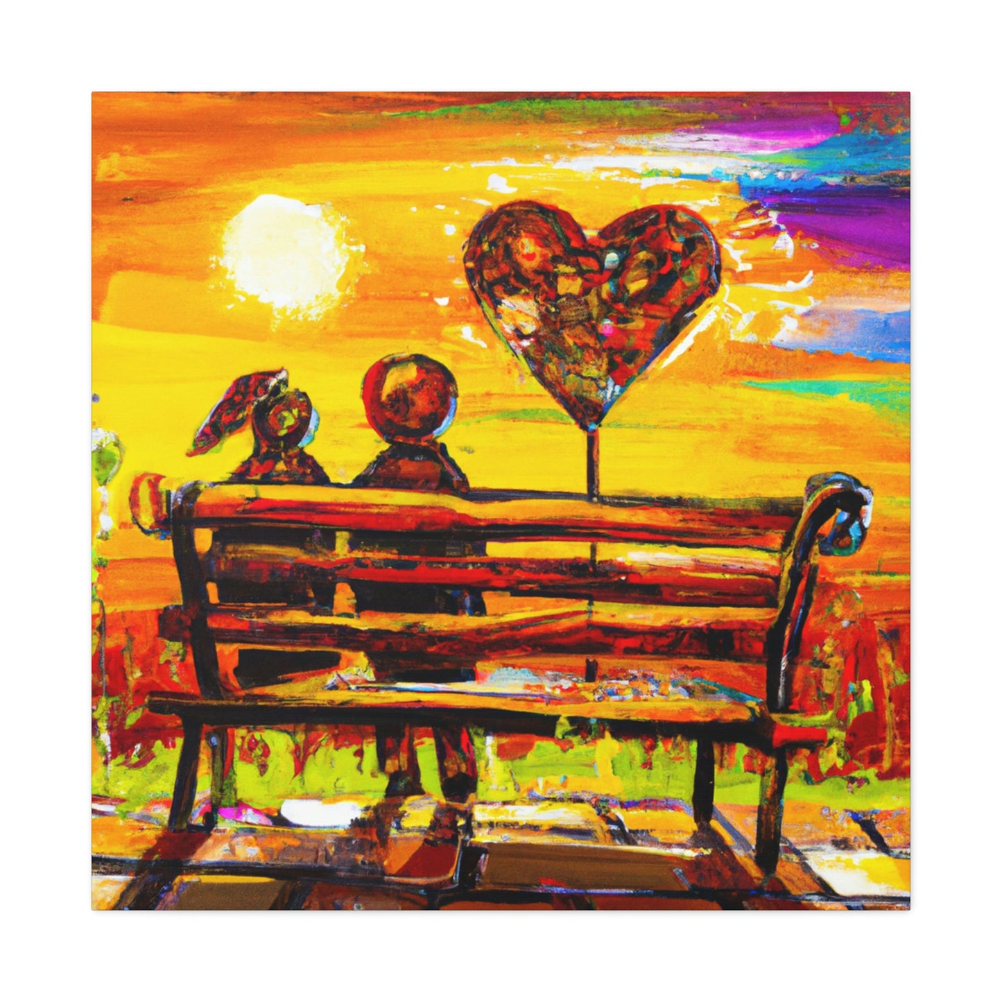 "Love's Embrace Bench" - Canvas