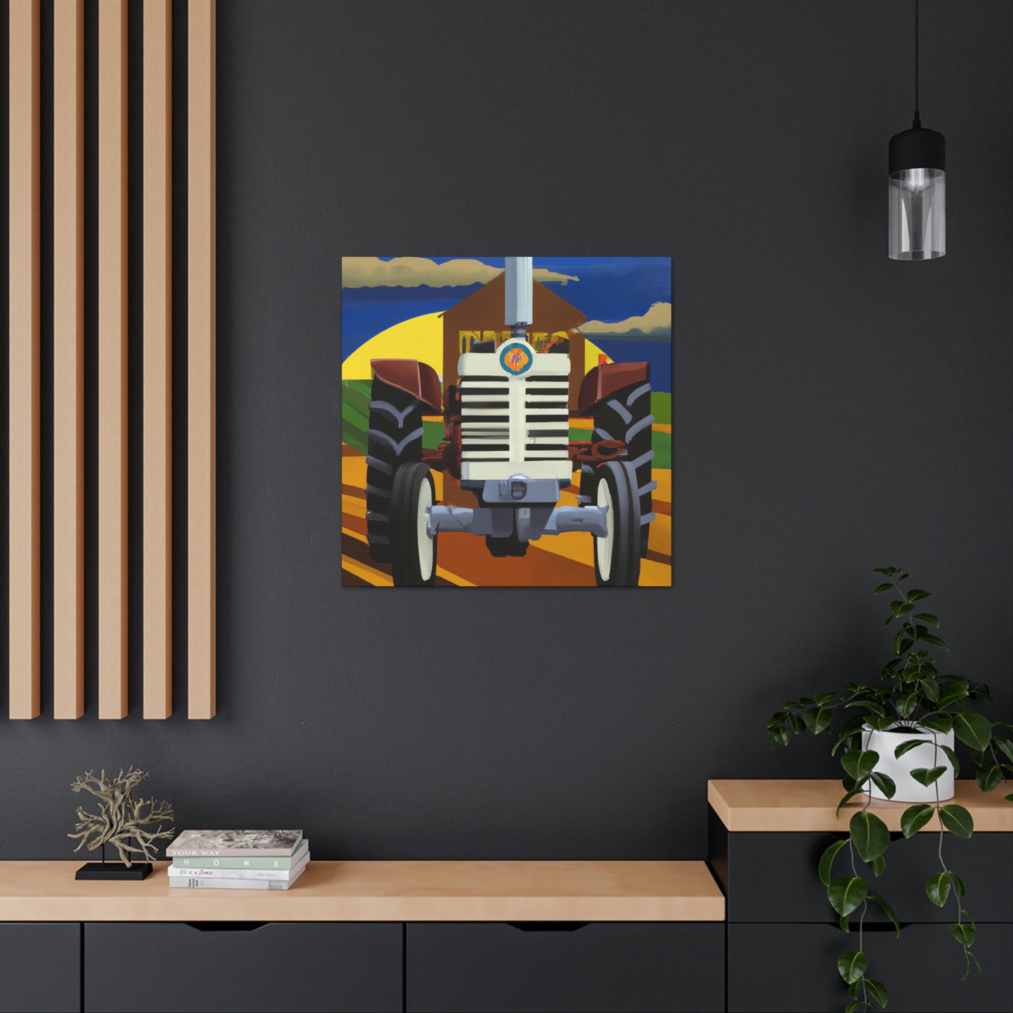 Tractor in Art Deco - Canvas