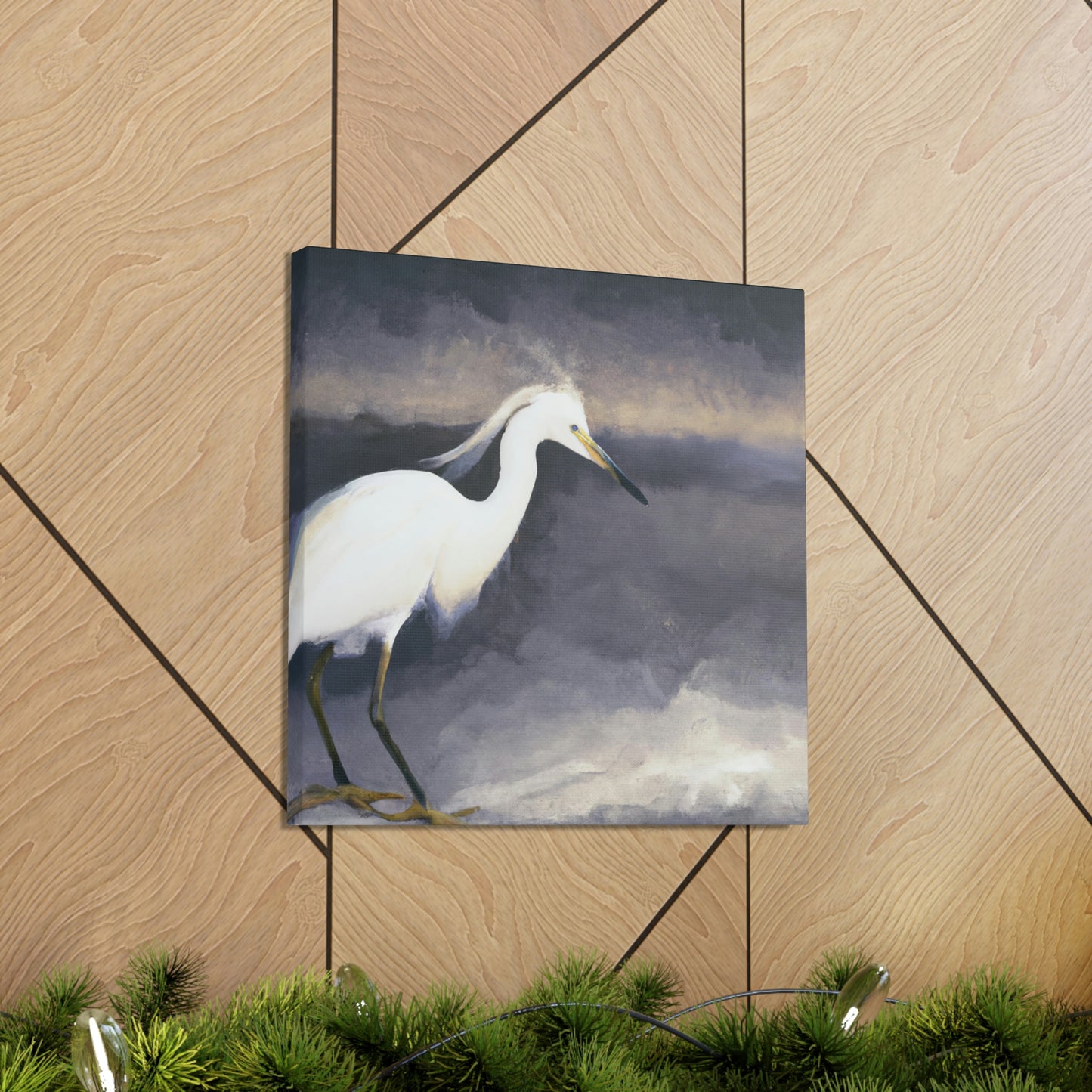 "Whiteness of Egret Winter" - Canvas