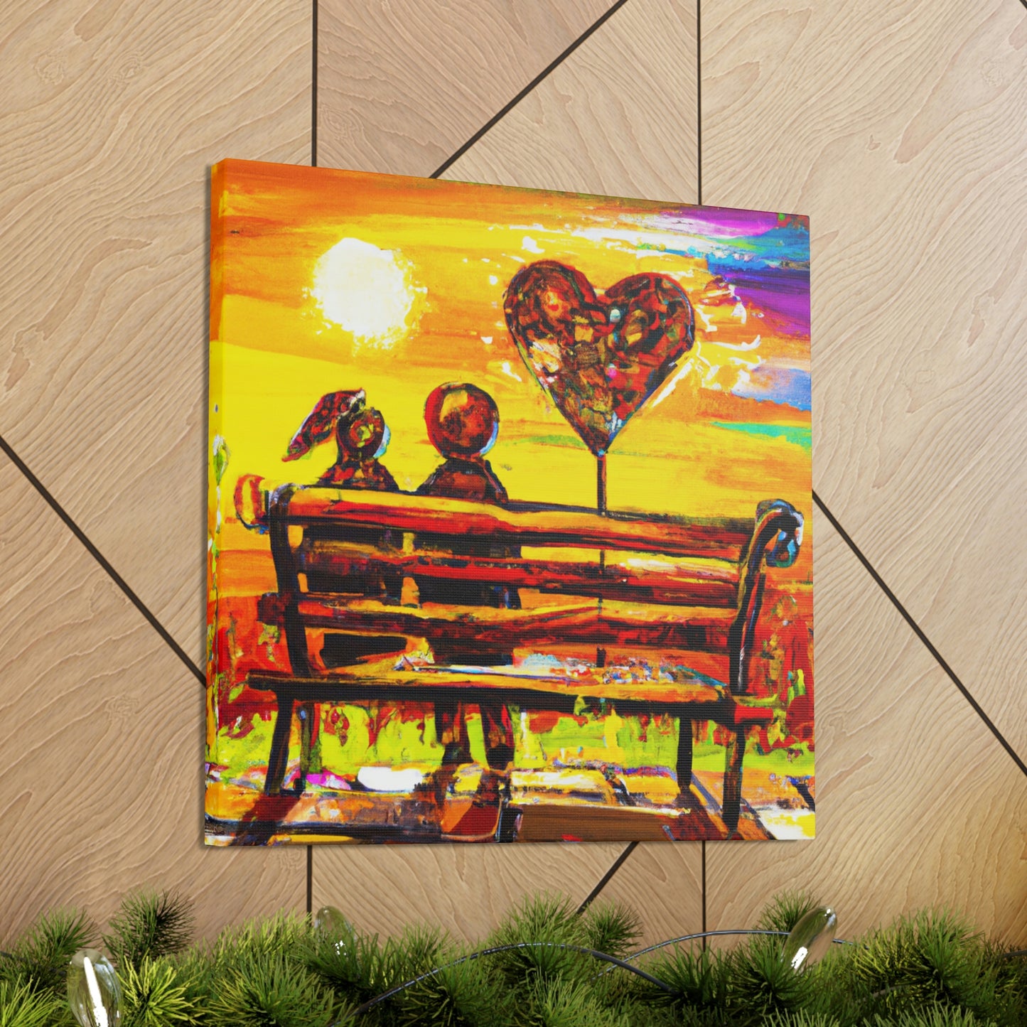 "Love's Embrace Bench" - Canvas