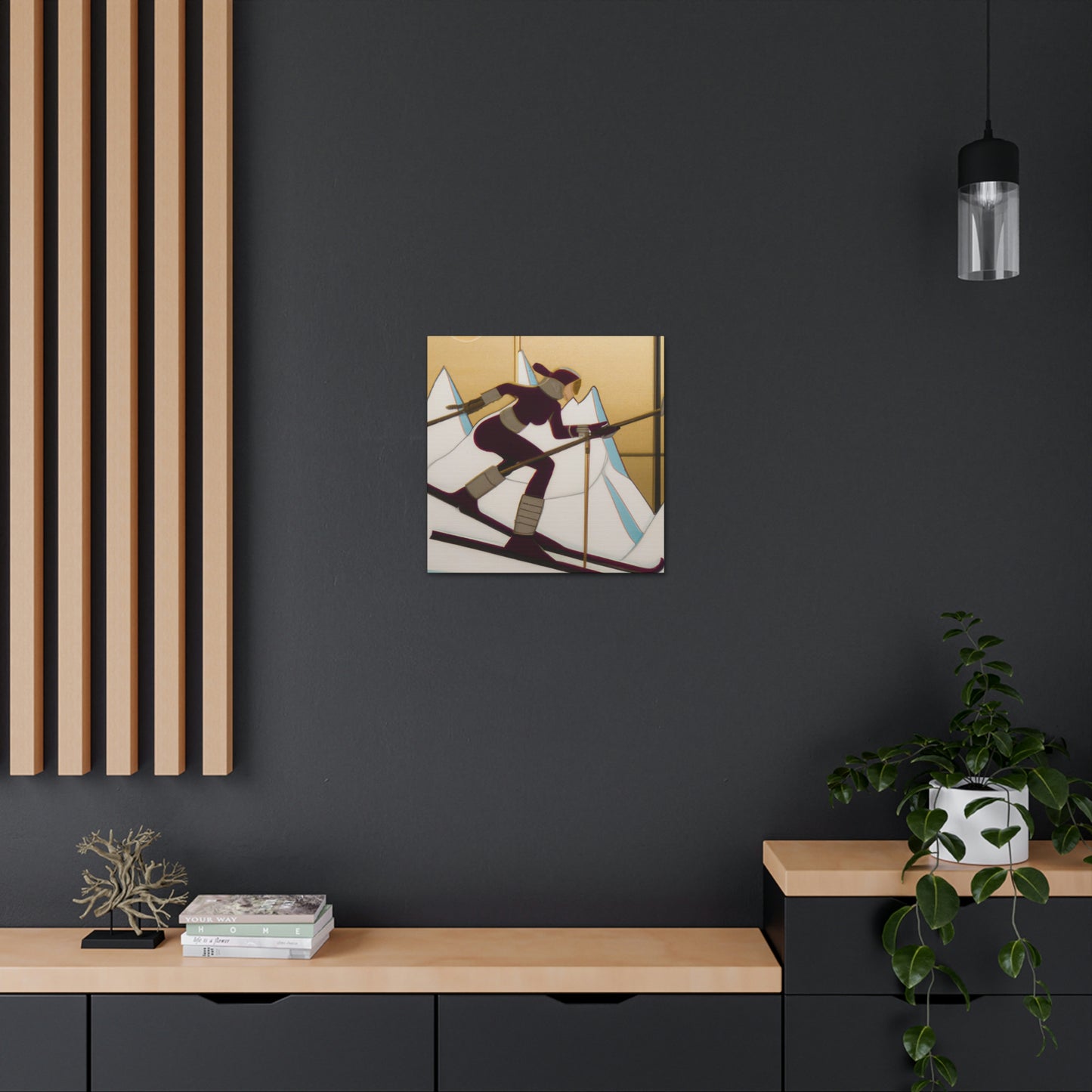 Gleaming Ski Slalom - Canvas