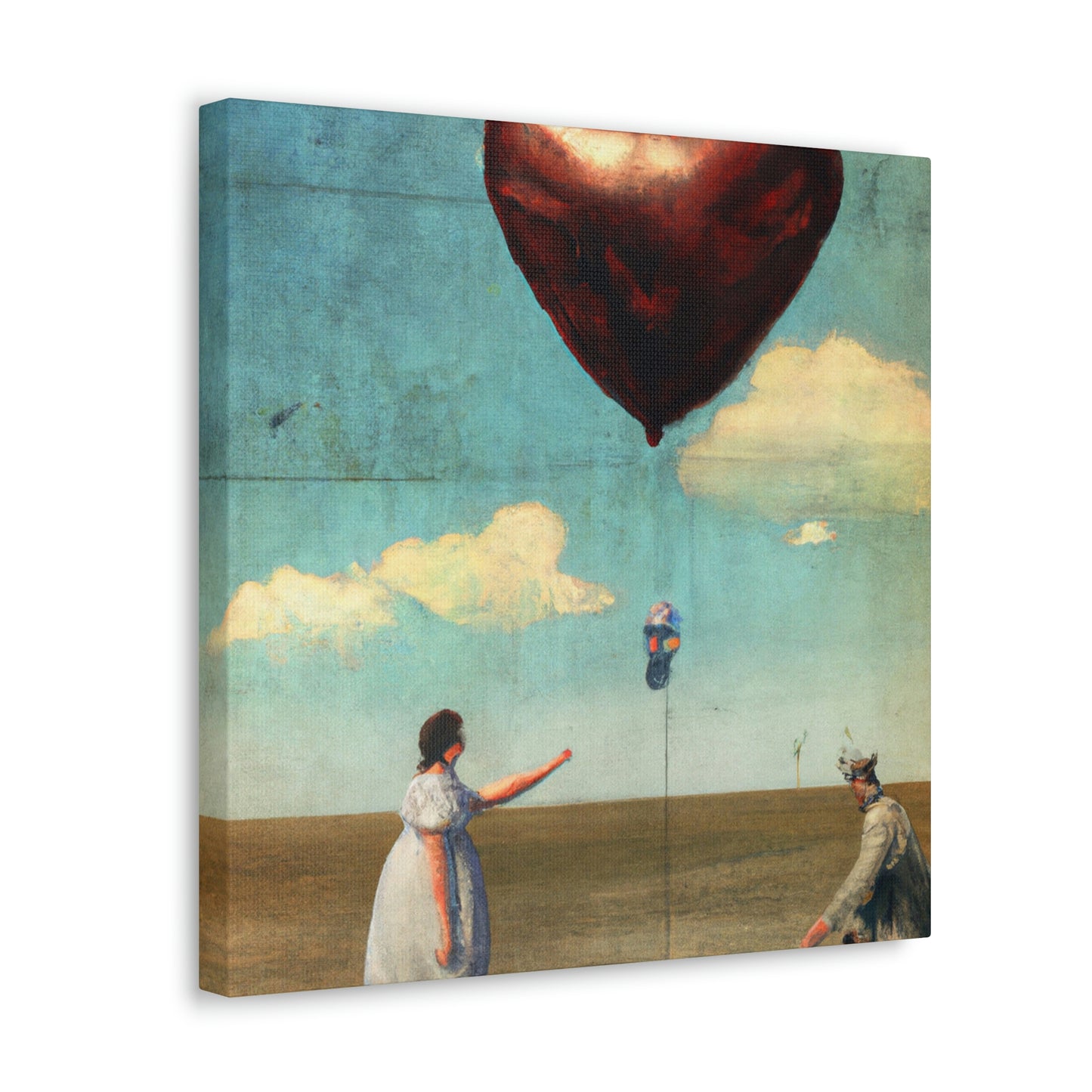 "Heart Balloon Ascension" - Canvas