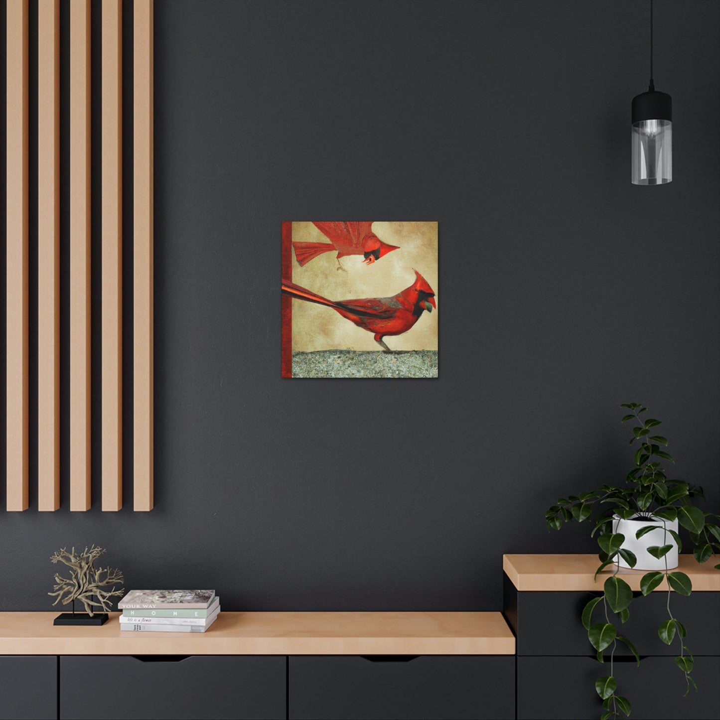 "Cardinal in Art Deco" - Canvas