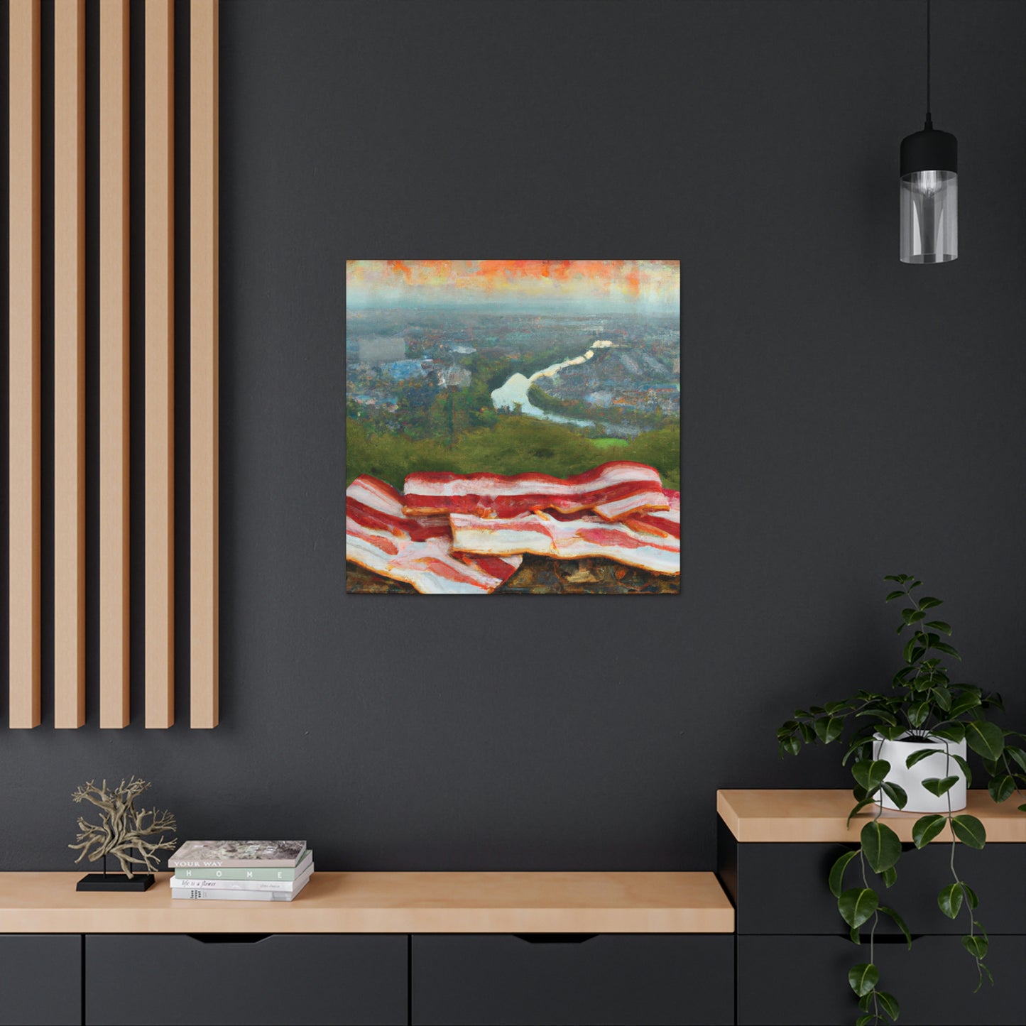 "Bacon Under Moonlight" - Canvas