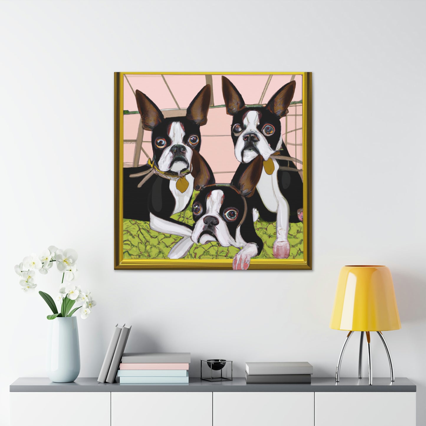 "Boston Terrier Reflection Shine" - Canvas