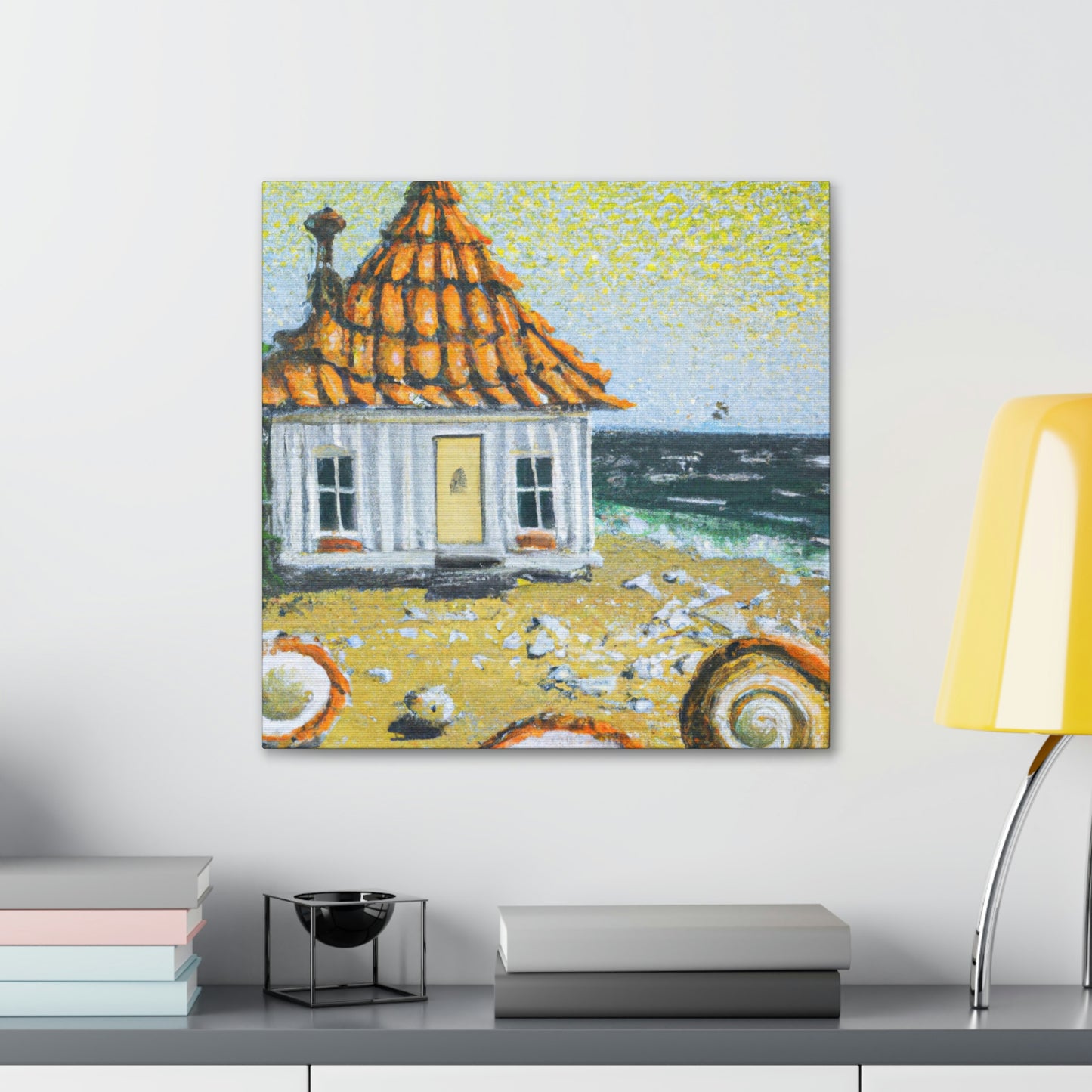 "Beach Hut in Baroque" - Canvas