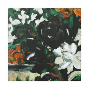 Gardenia's Expressionist Bloom - Canvas