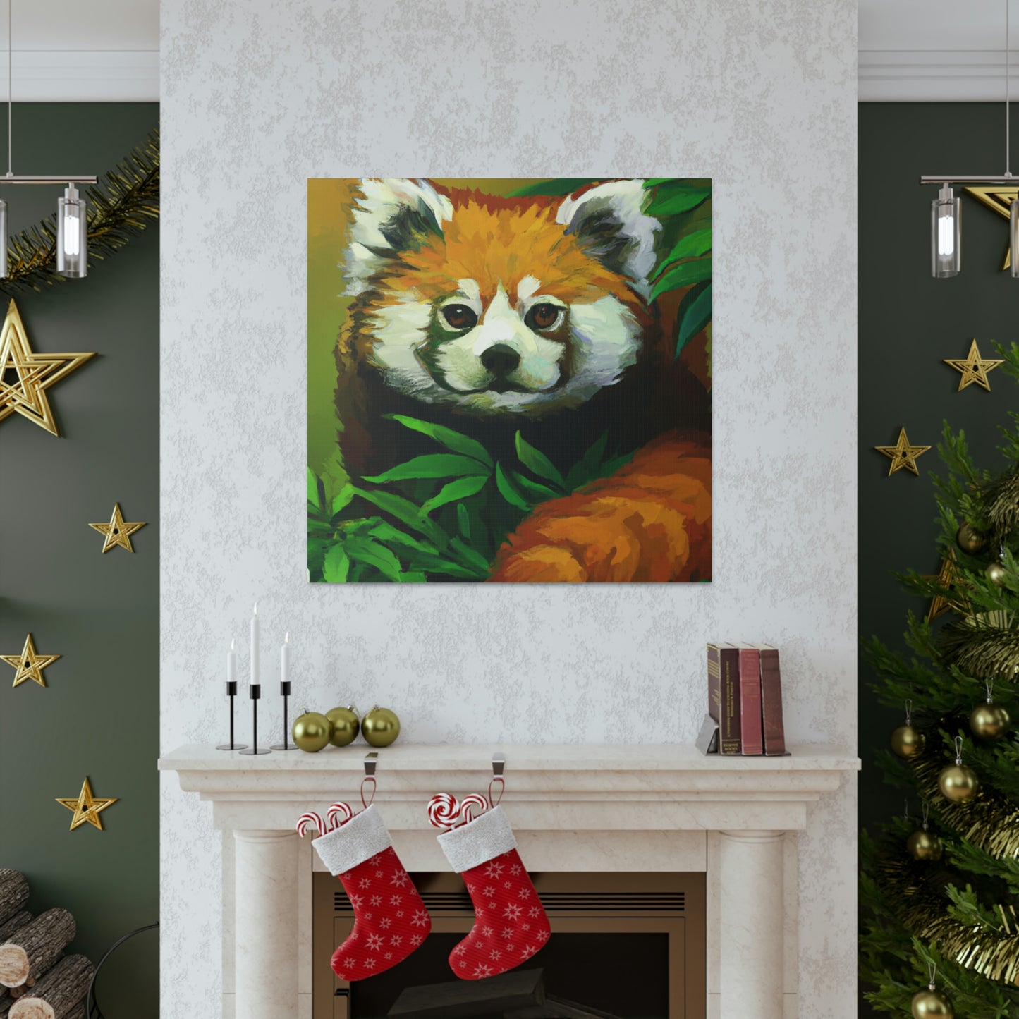 Red Panda in Art Deco - Canvas