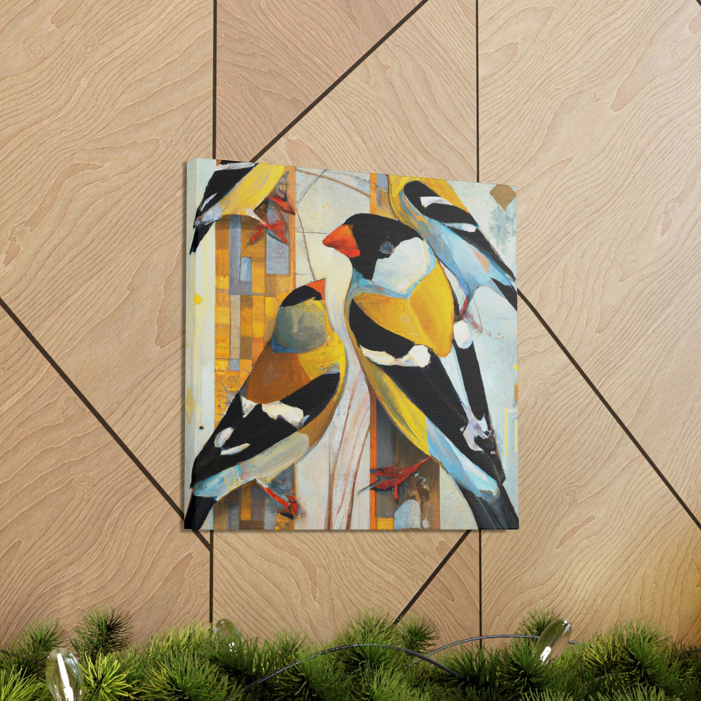 "Goldfinch in Deco Style" - Canvas