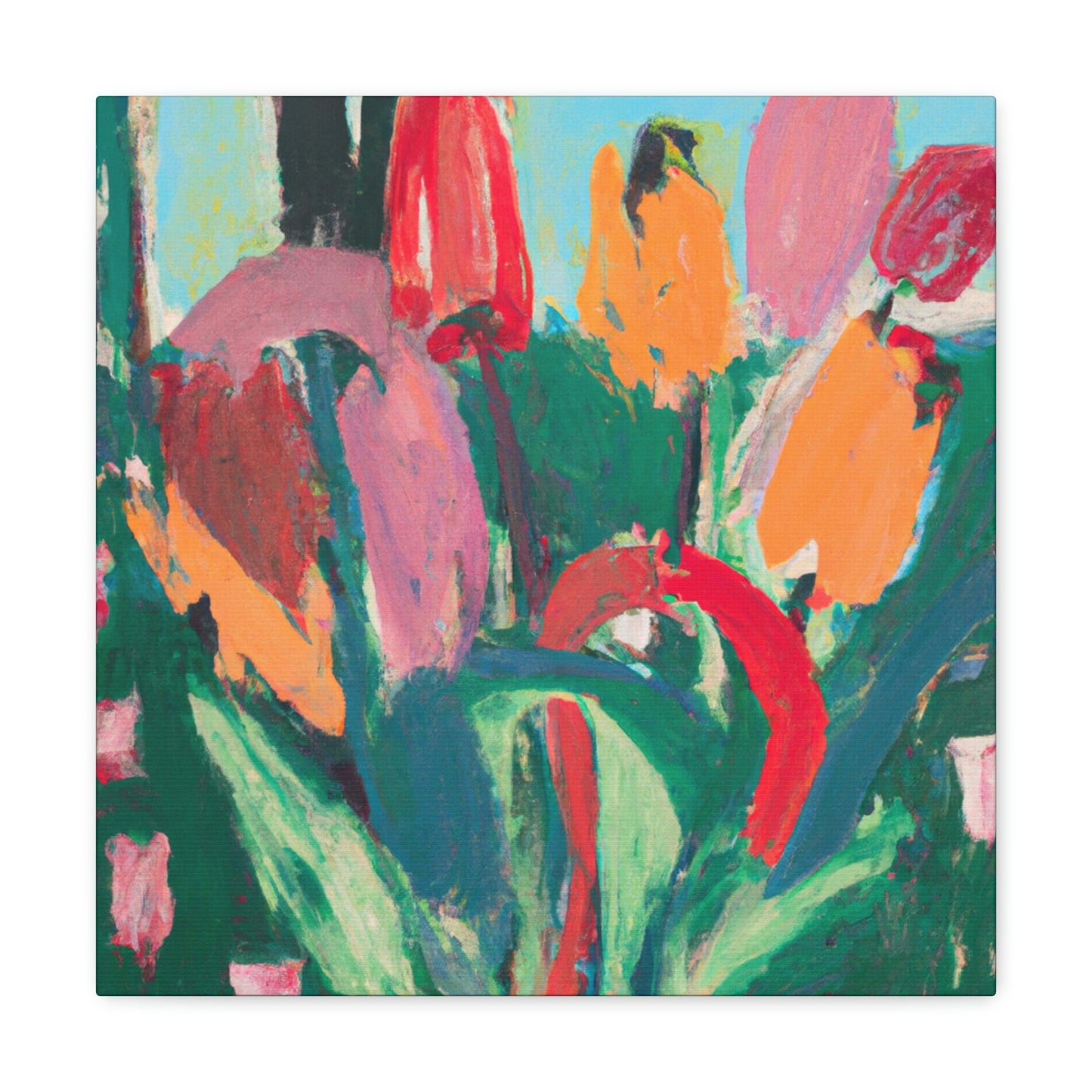 Tulip Symphony in Red - Canvas