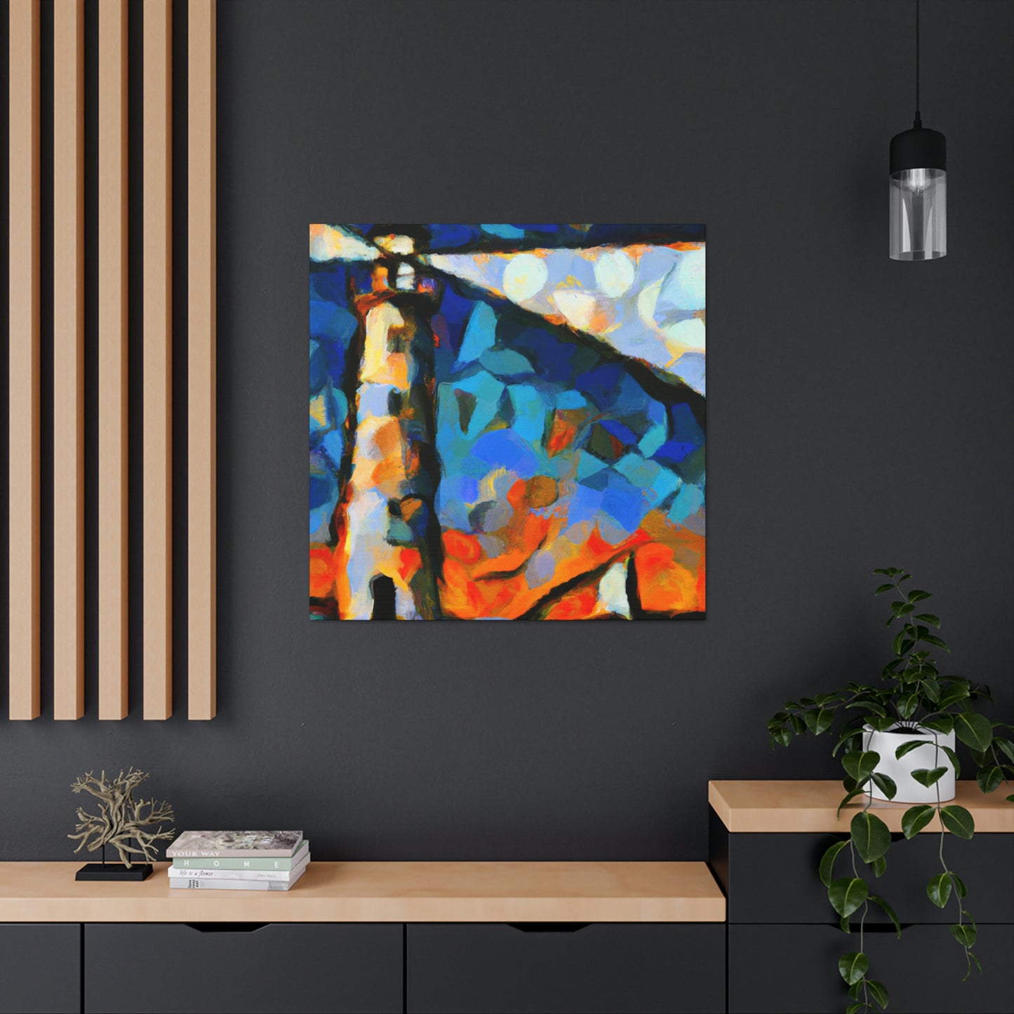 "Lighthouse in Twilight Light" - Canvas