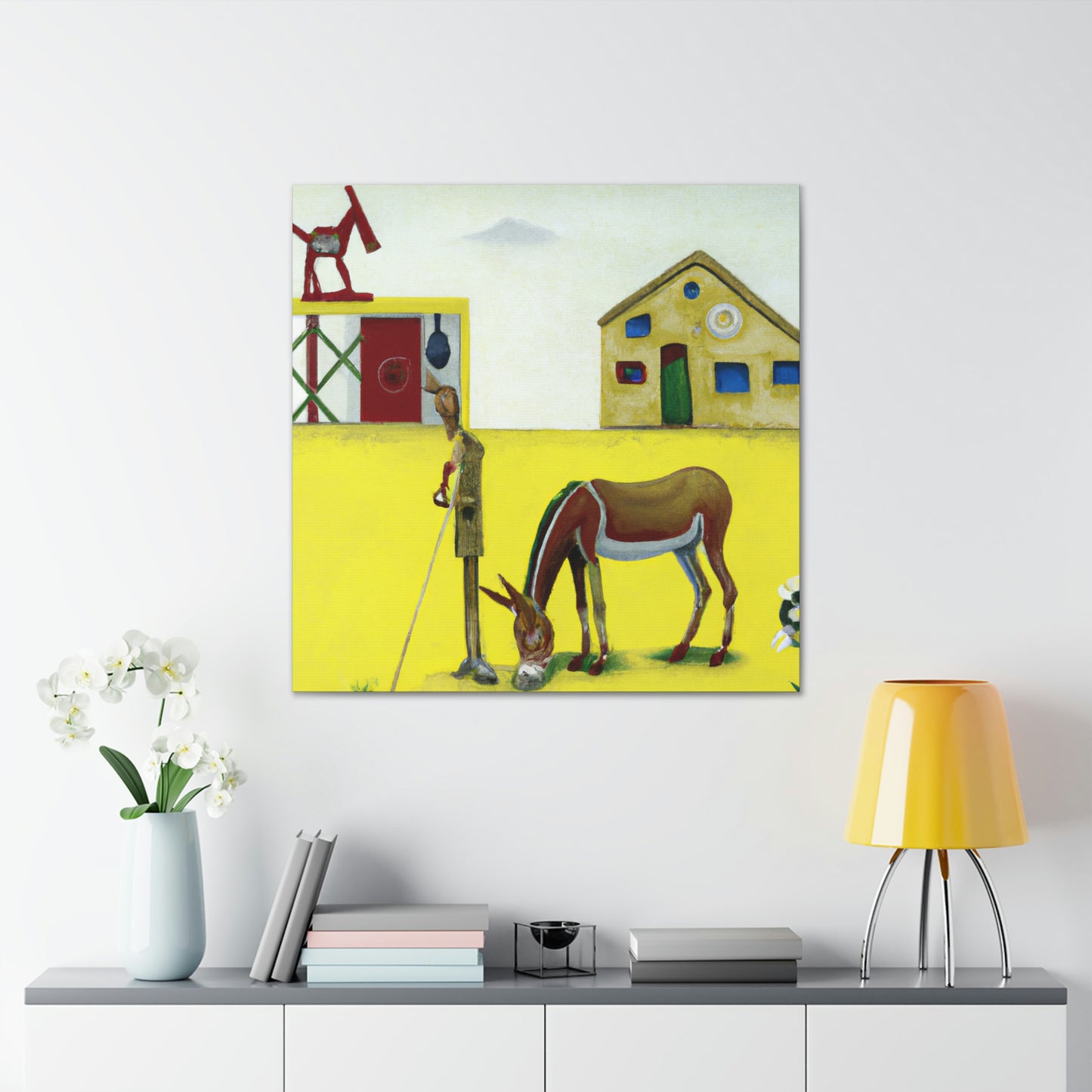 Mules in Dreamscape. - Canvas