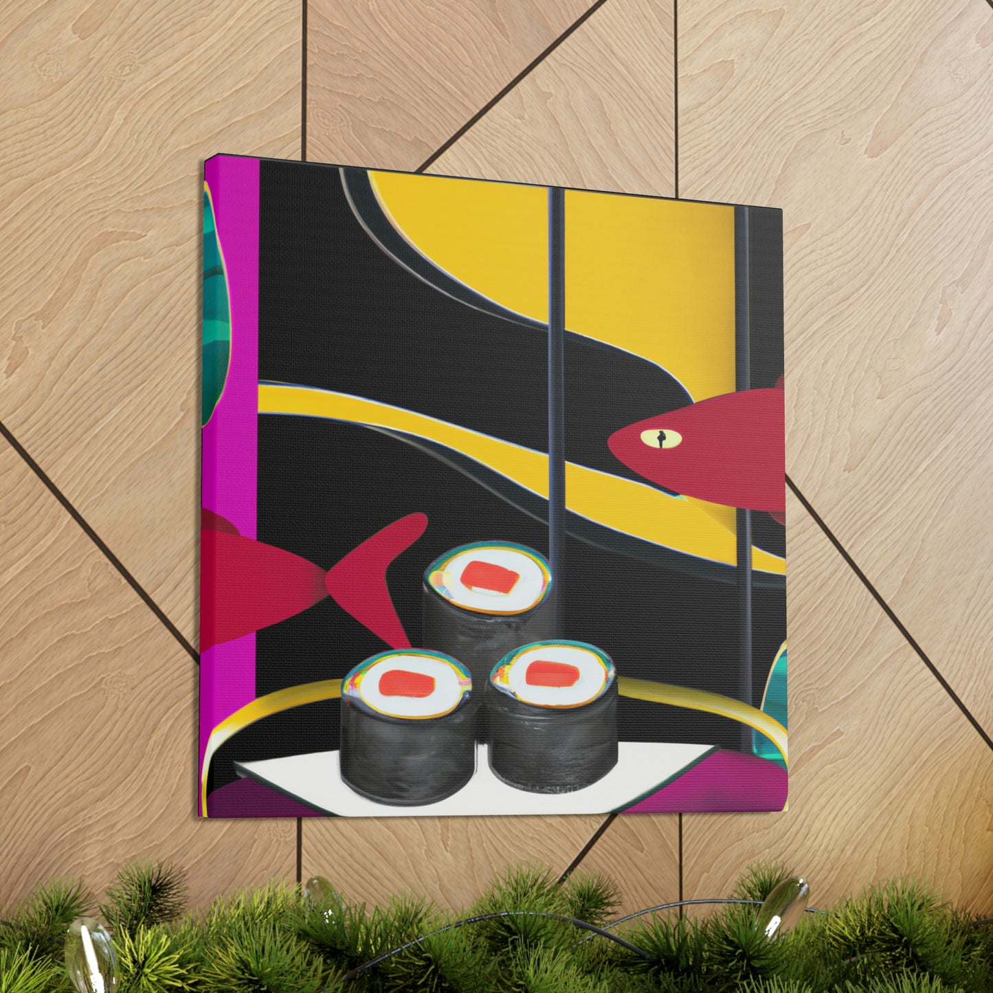 "Rolling Wave of Sushi" - Canvas