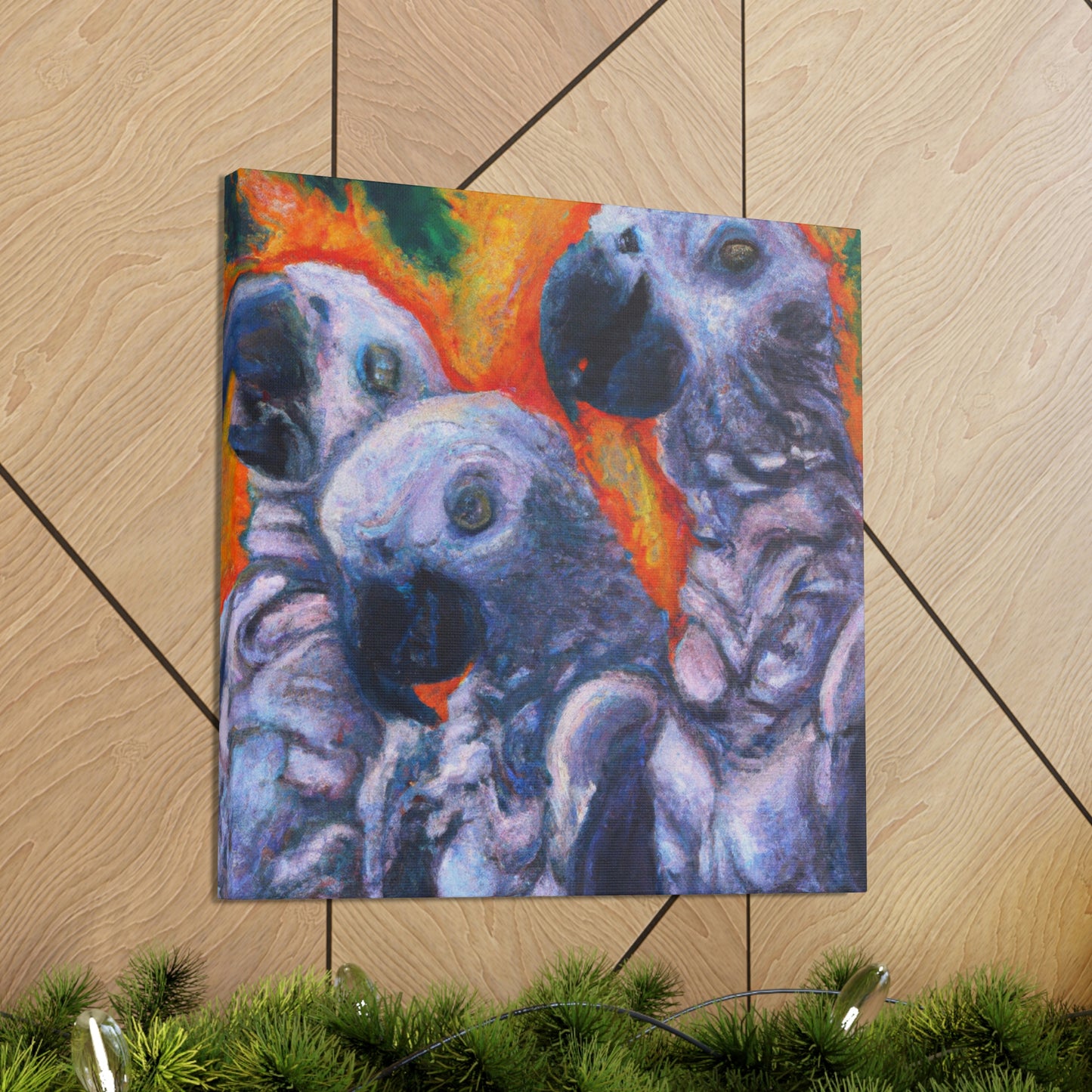 African Greys Celestial Arising - Canvas