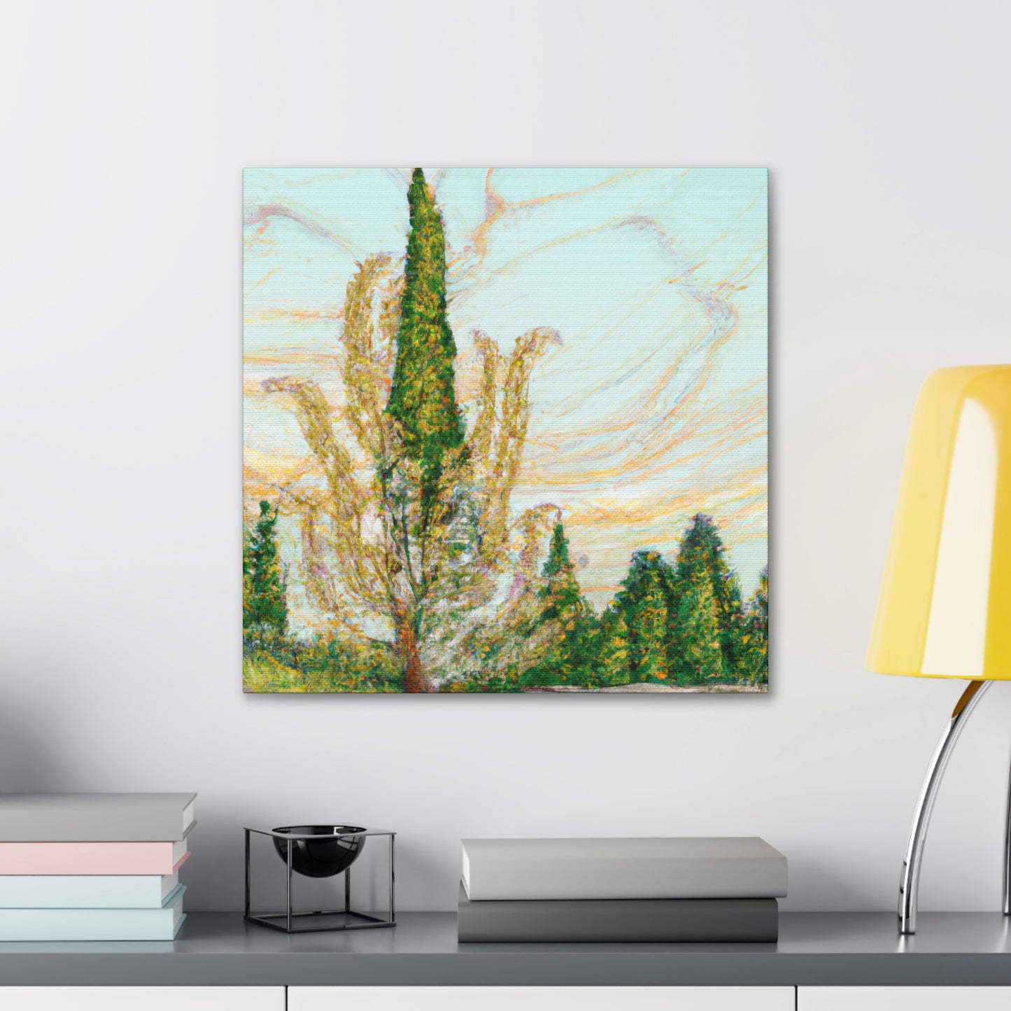 Cypress Tree Reflection - Canvas