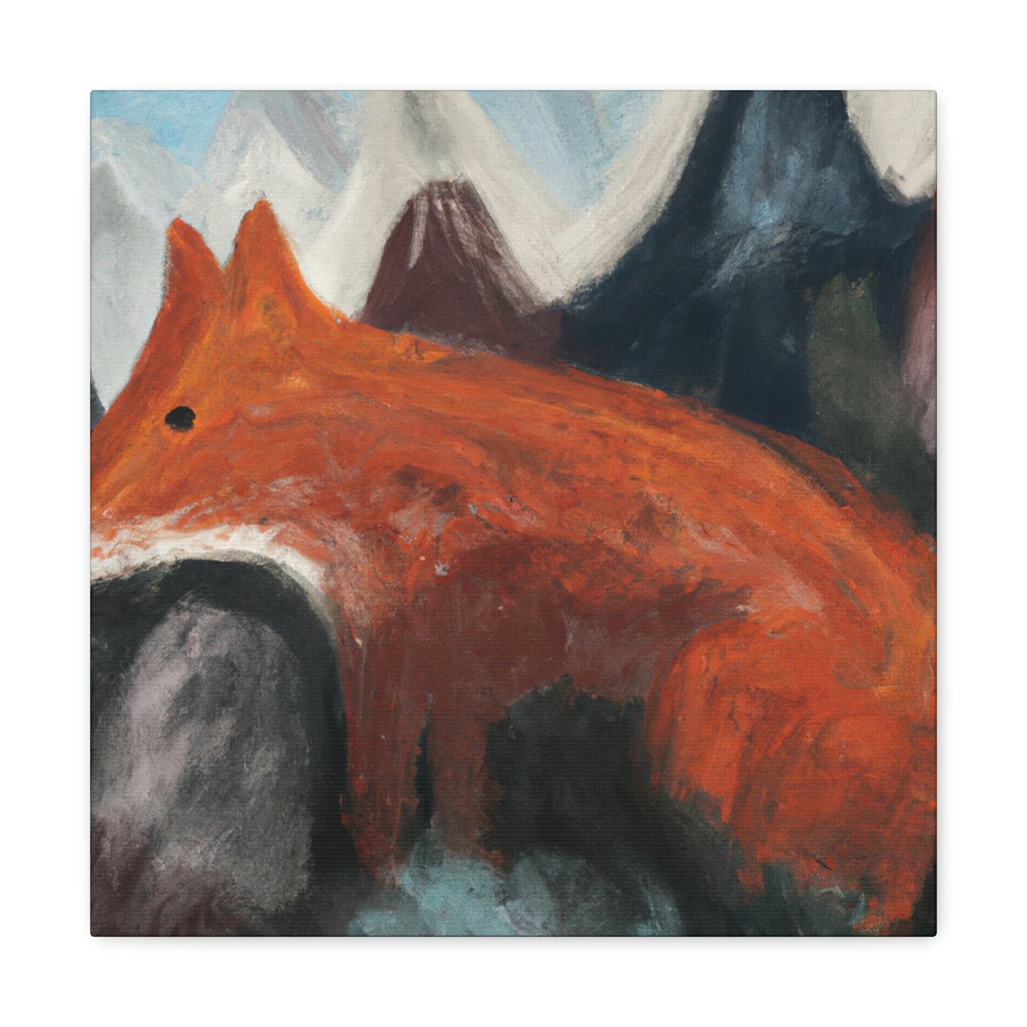 Fox in Moonlight Glow - Canvas