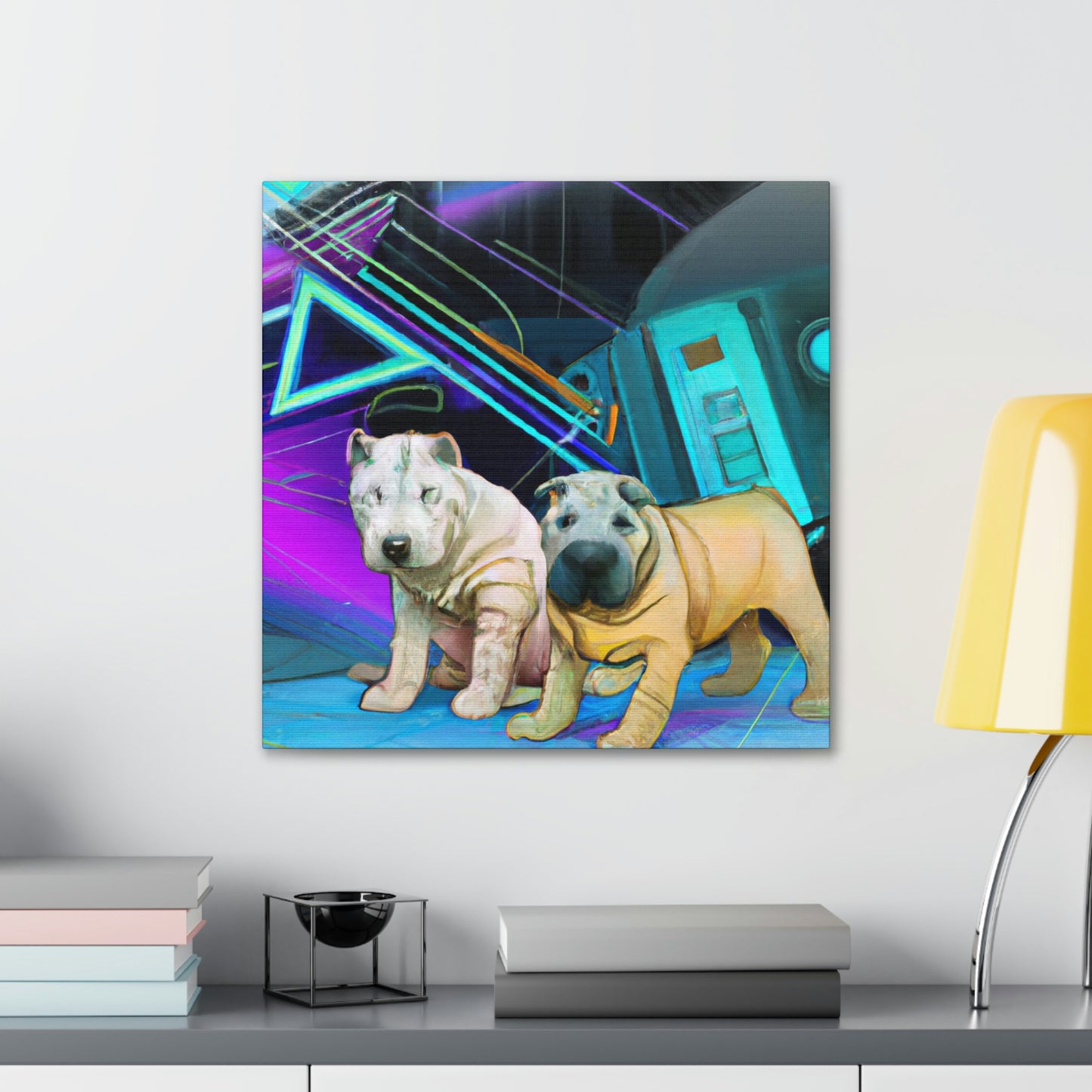 "Shar Pei in Deco" - Canvas