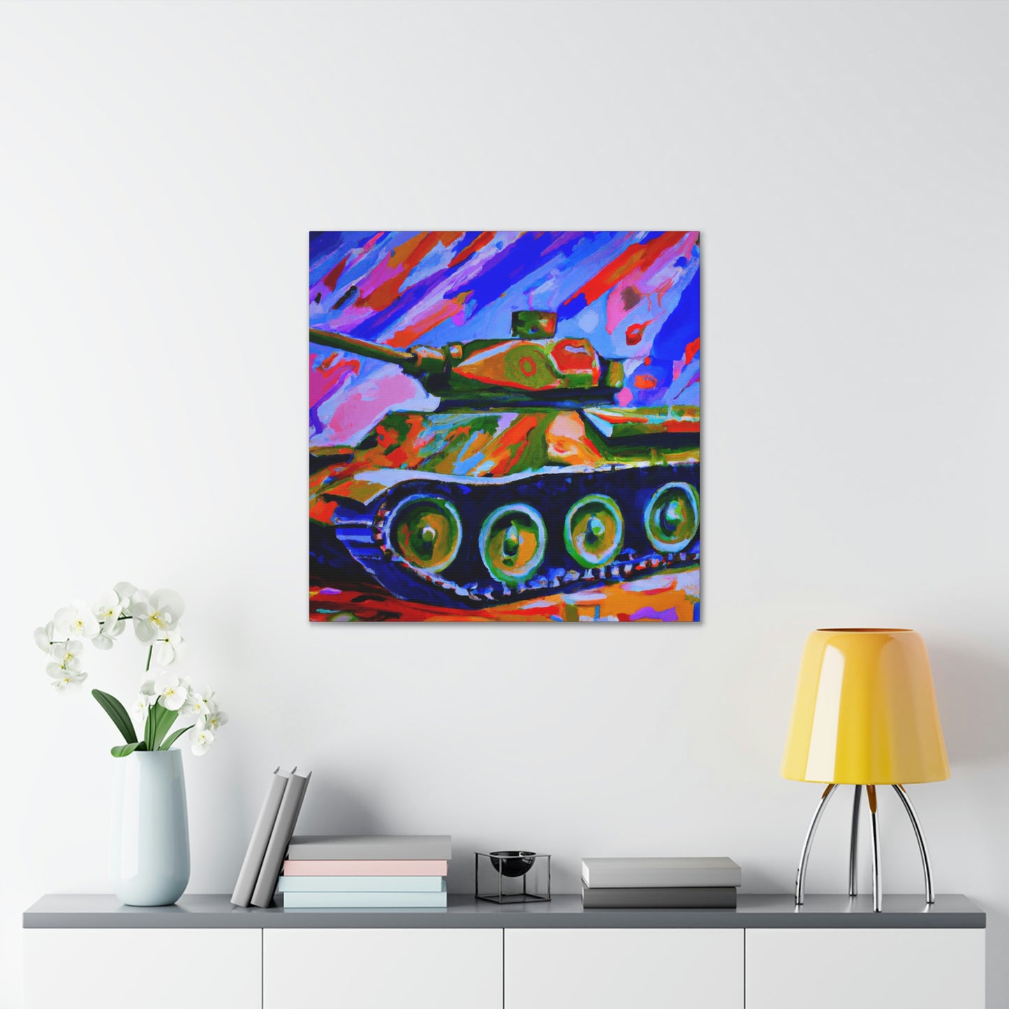 "Tank in Fauvist Hues" - Canvas