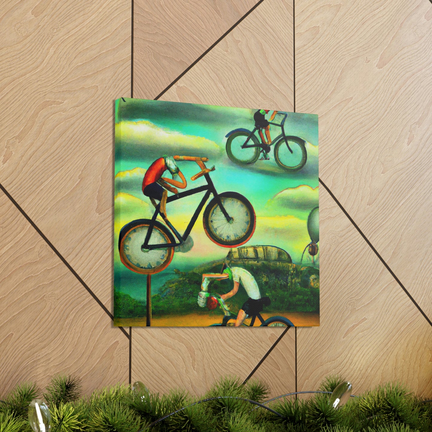 "Wheeled Dreamscape Biking" - Canvas