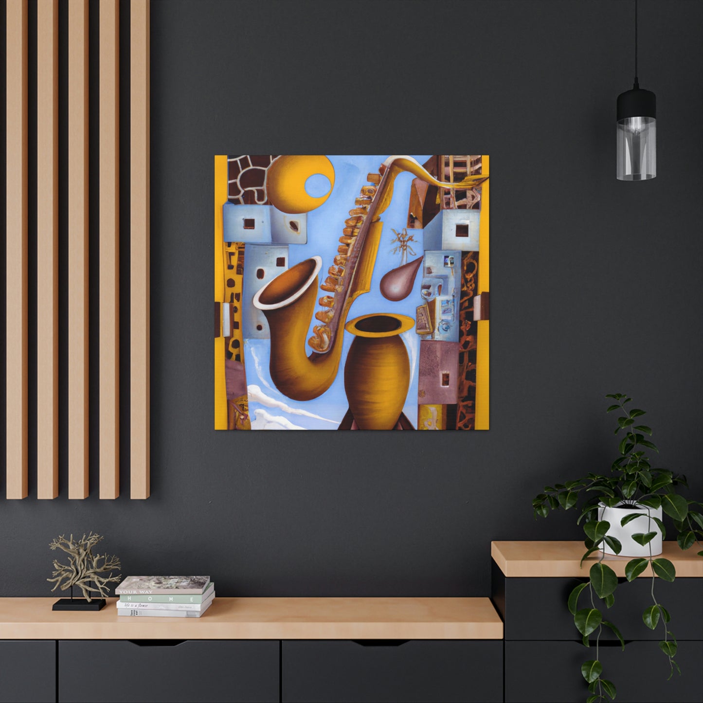 Saxophone in Spirals - Canvas